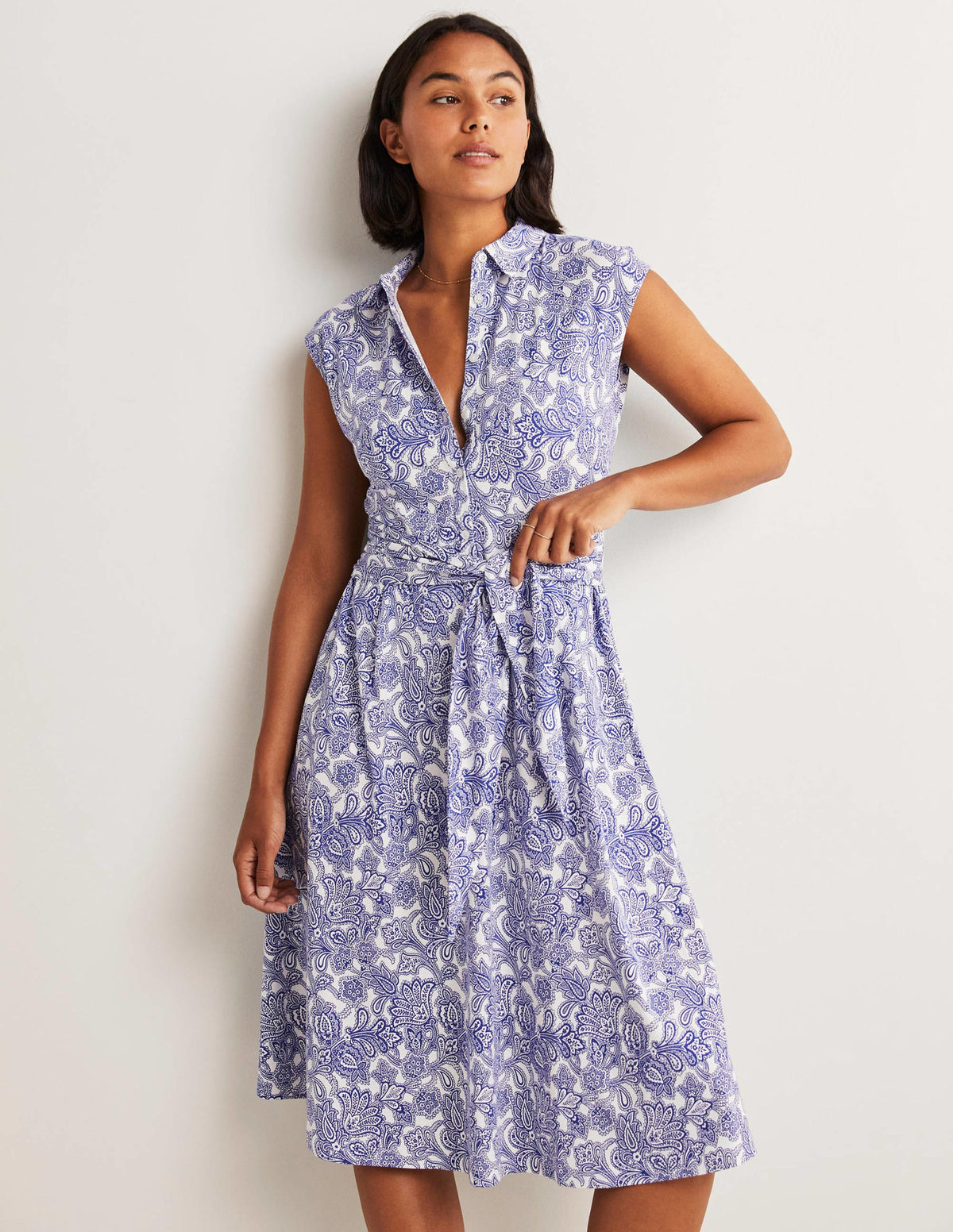 Robe-chemise Althea en jersey-Océan Atlantique, motif Paisley Bud - Image 1