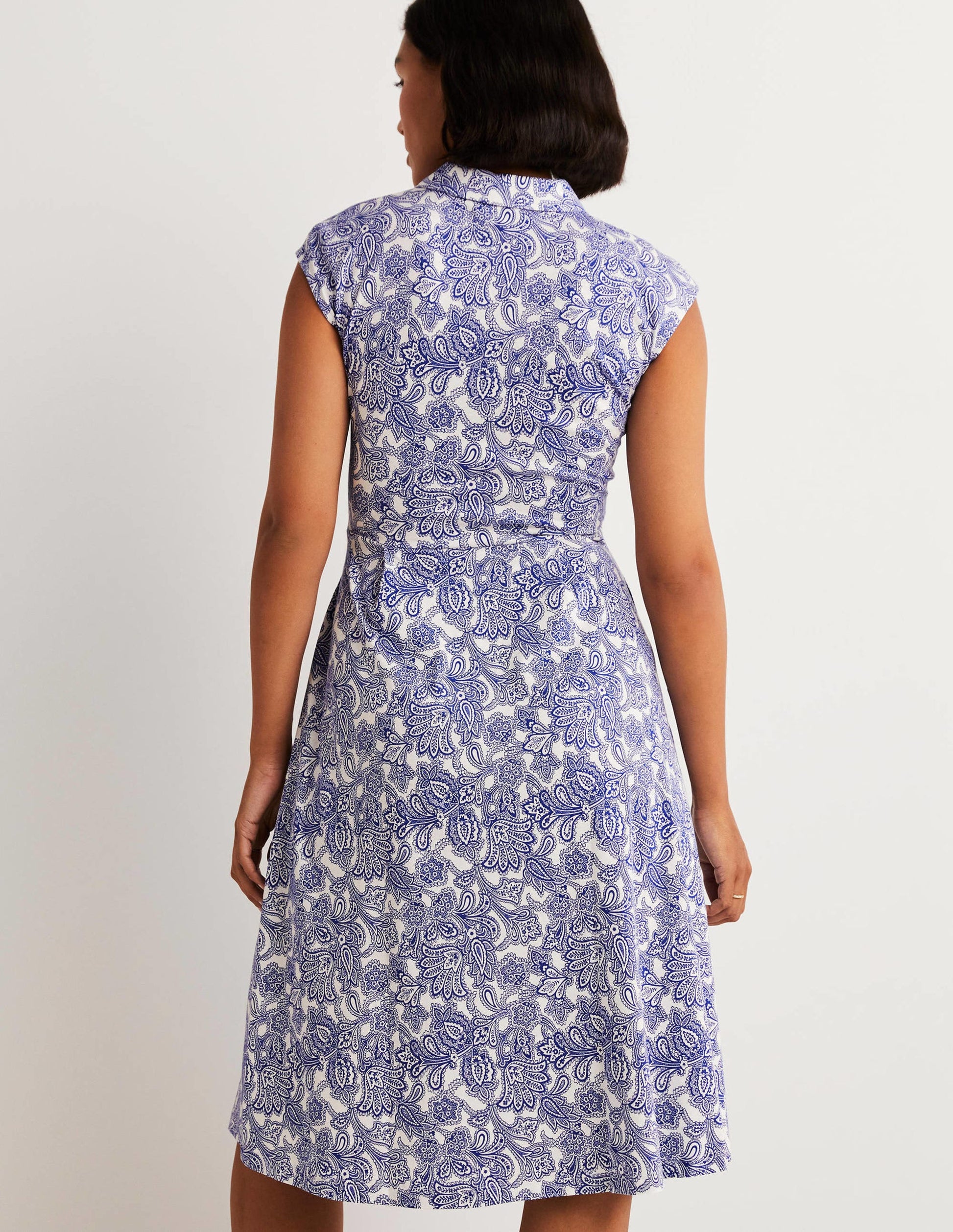 Robe-chemise Althea en jersey-Océan Atlantique, motif Paisley Bud-3