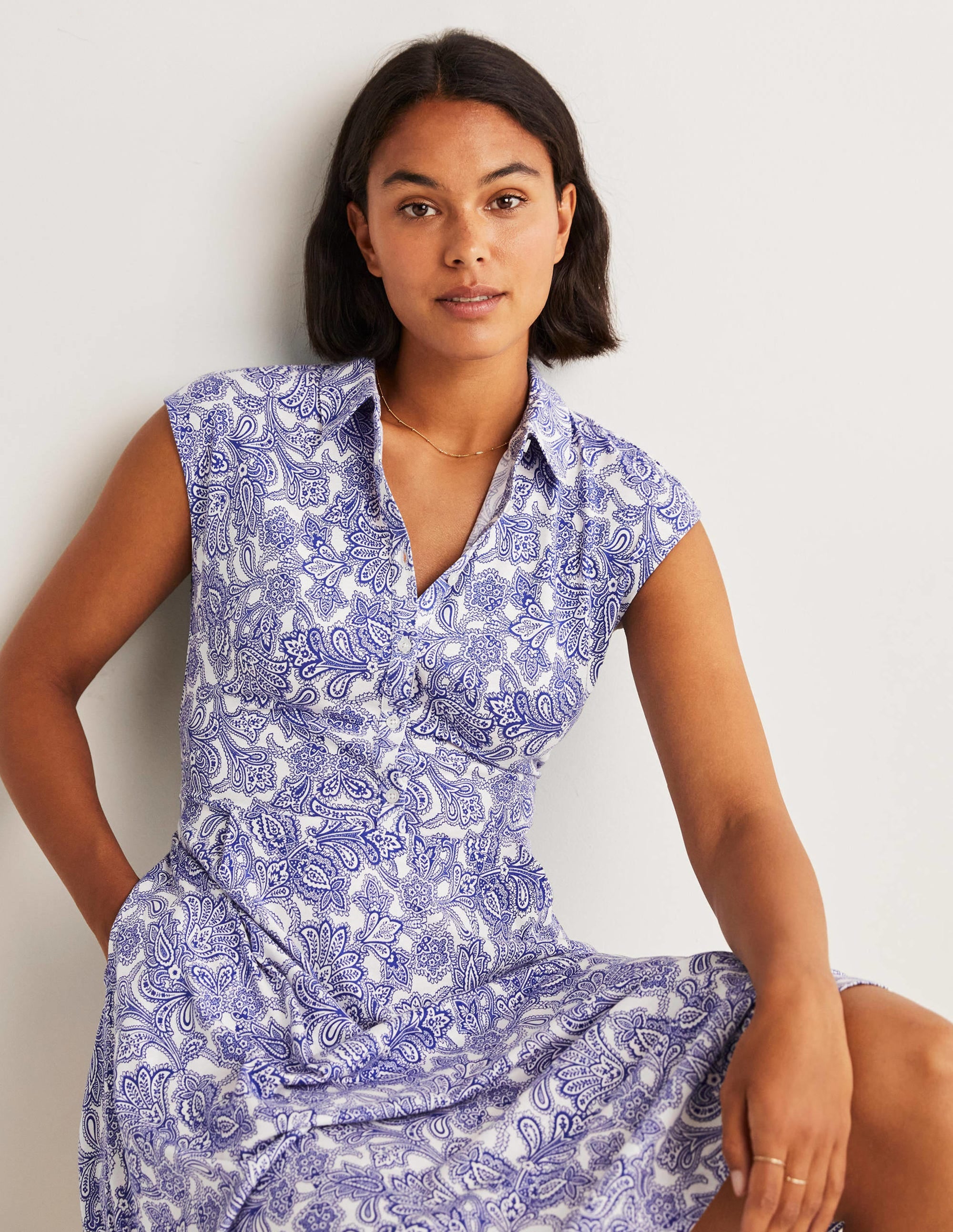Robe-chemise Althea en jersey-Océan Atlantique, motif Paisley Bud - Image 4