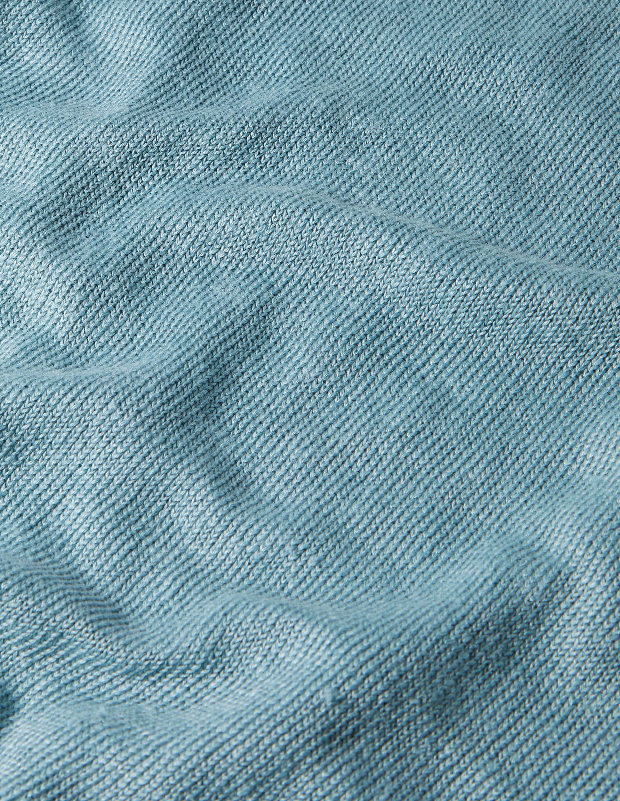 Leinen-T-Shirt mit V-Ausschnitt-Ritterspornblau - Image 5