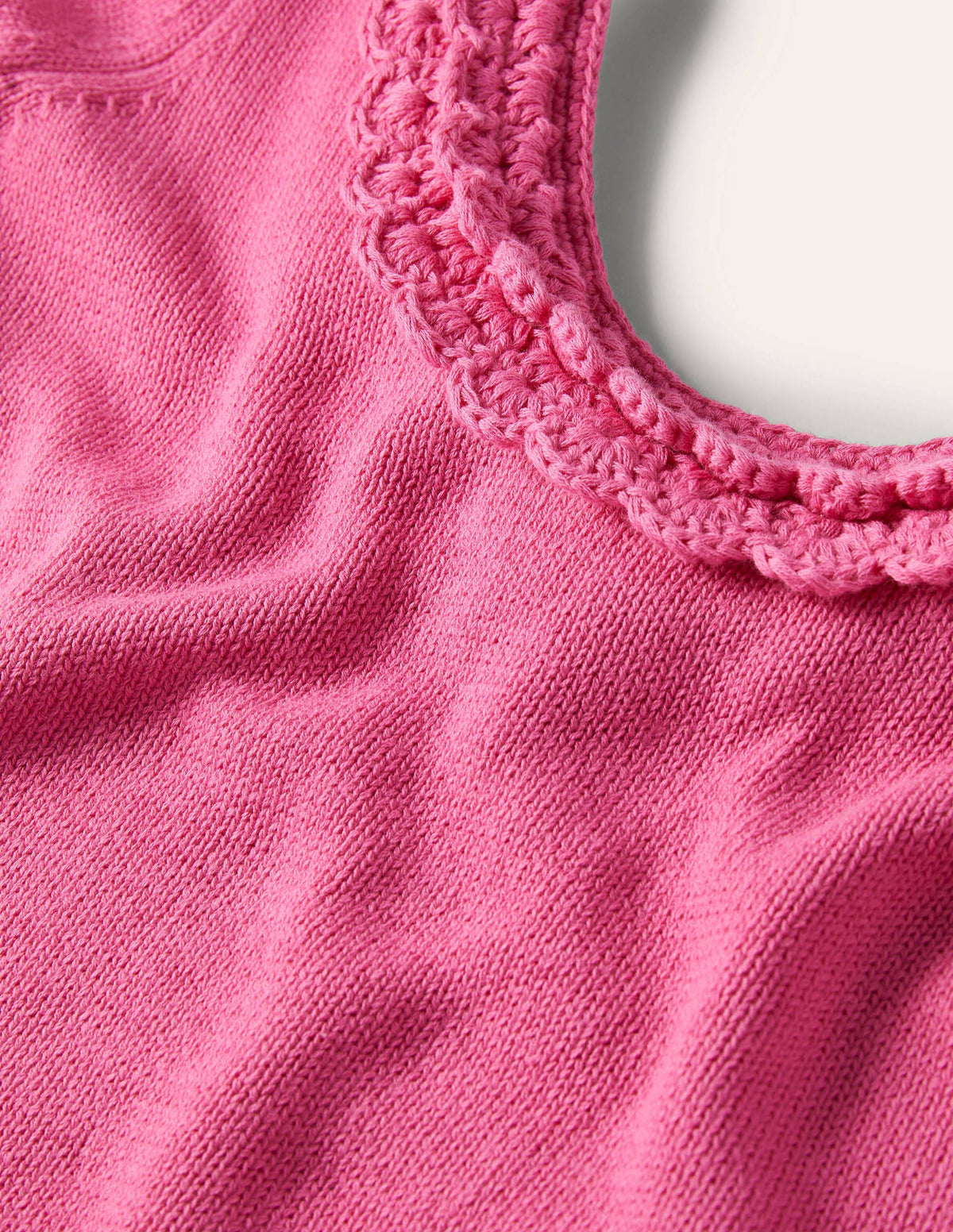 Strick-T-Shirt mit gehäkelter Muschelborte-Erdbeer-Daiquiri-Rosa - Image 5