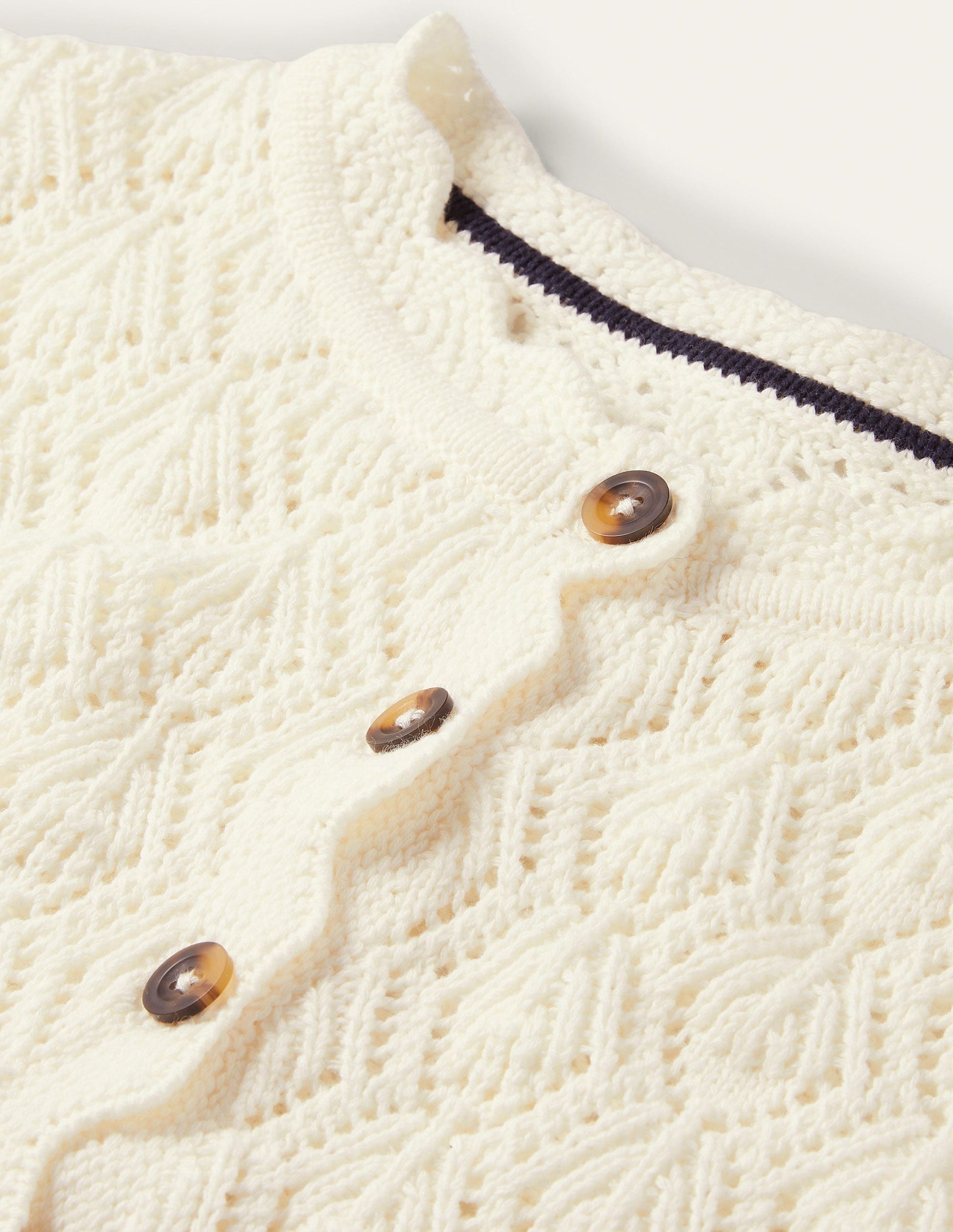 Gilet en crochet festonné-Ivoire-6