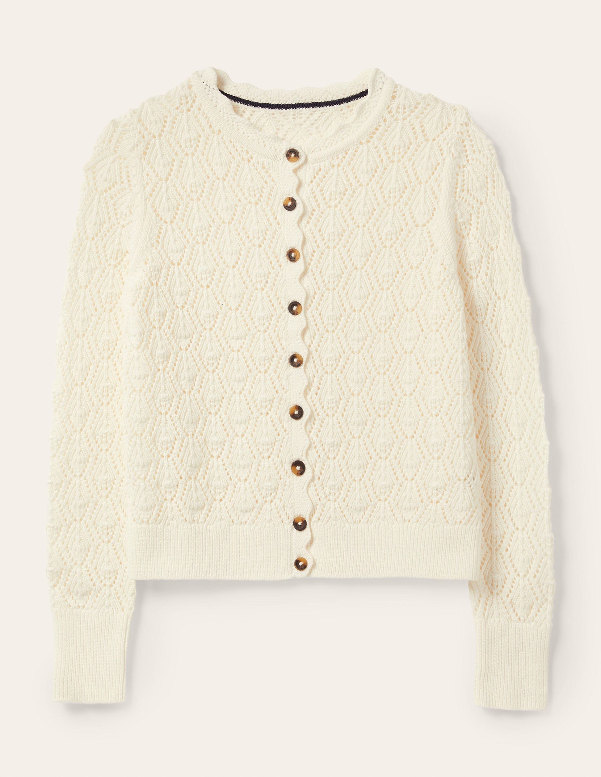 Gilet en crochet festonné-Ivoire-7