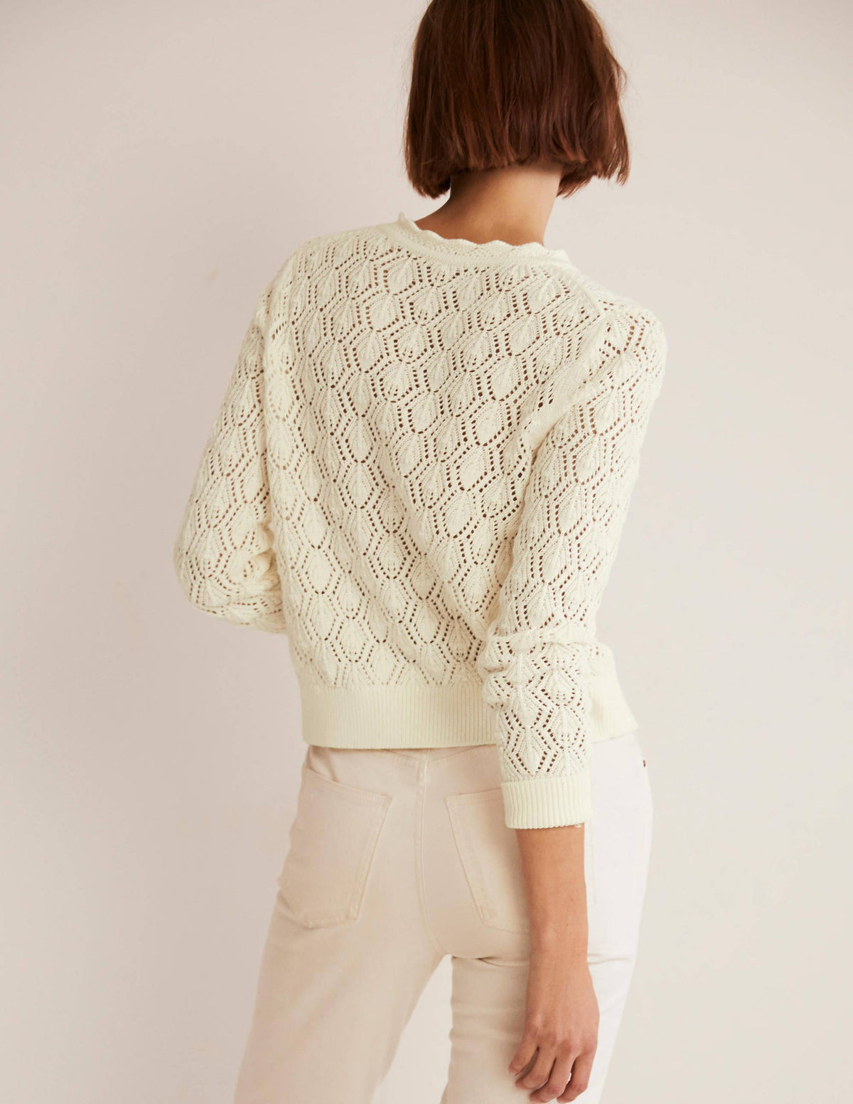 Gilet en crochet festonné-Ivoire-5