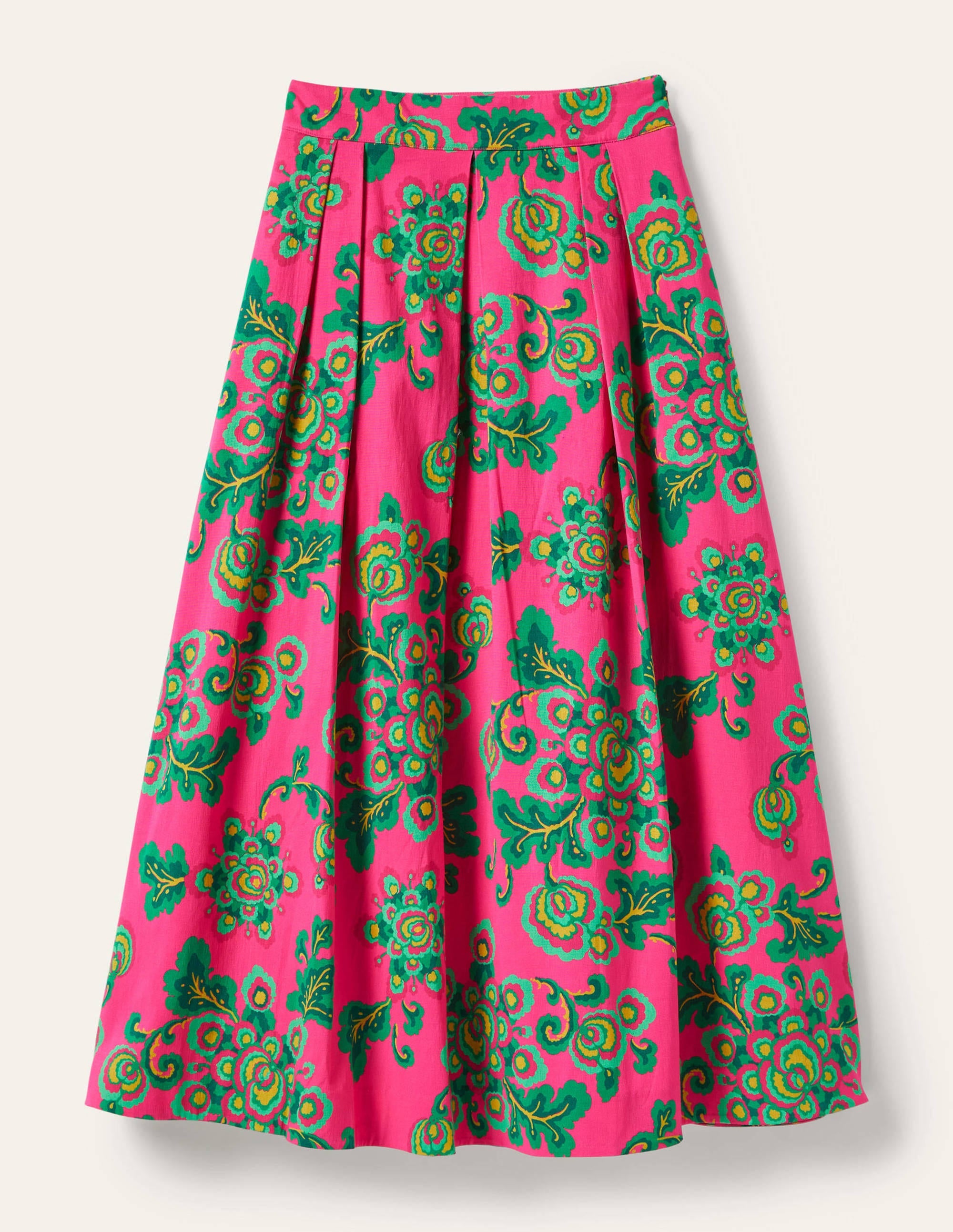 Scarlett Gemusterter Midirock-Pink, Wildblumen - Image 6