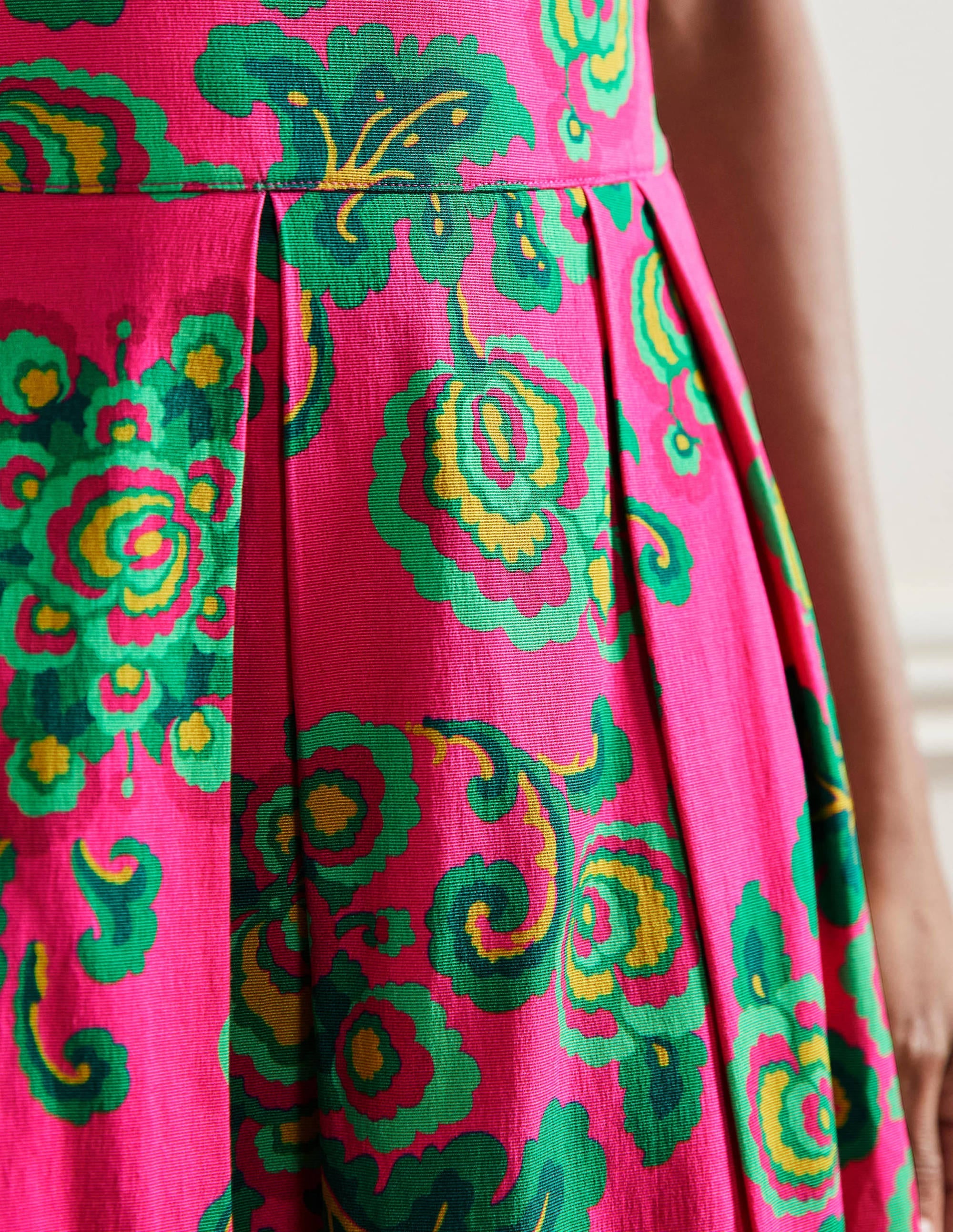 Scarlett Gemusterter Midirock-Pink, Wildblumen - Image 2