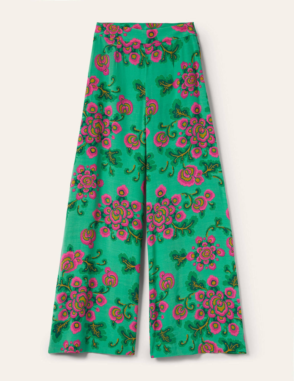 Zoe Palazzo-Hose mit weitem Bein-Ming-Grün, Wildblumen-7