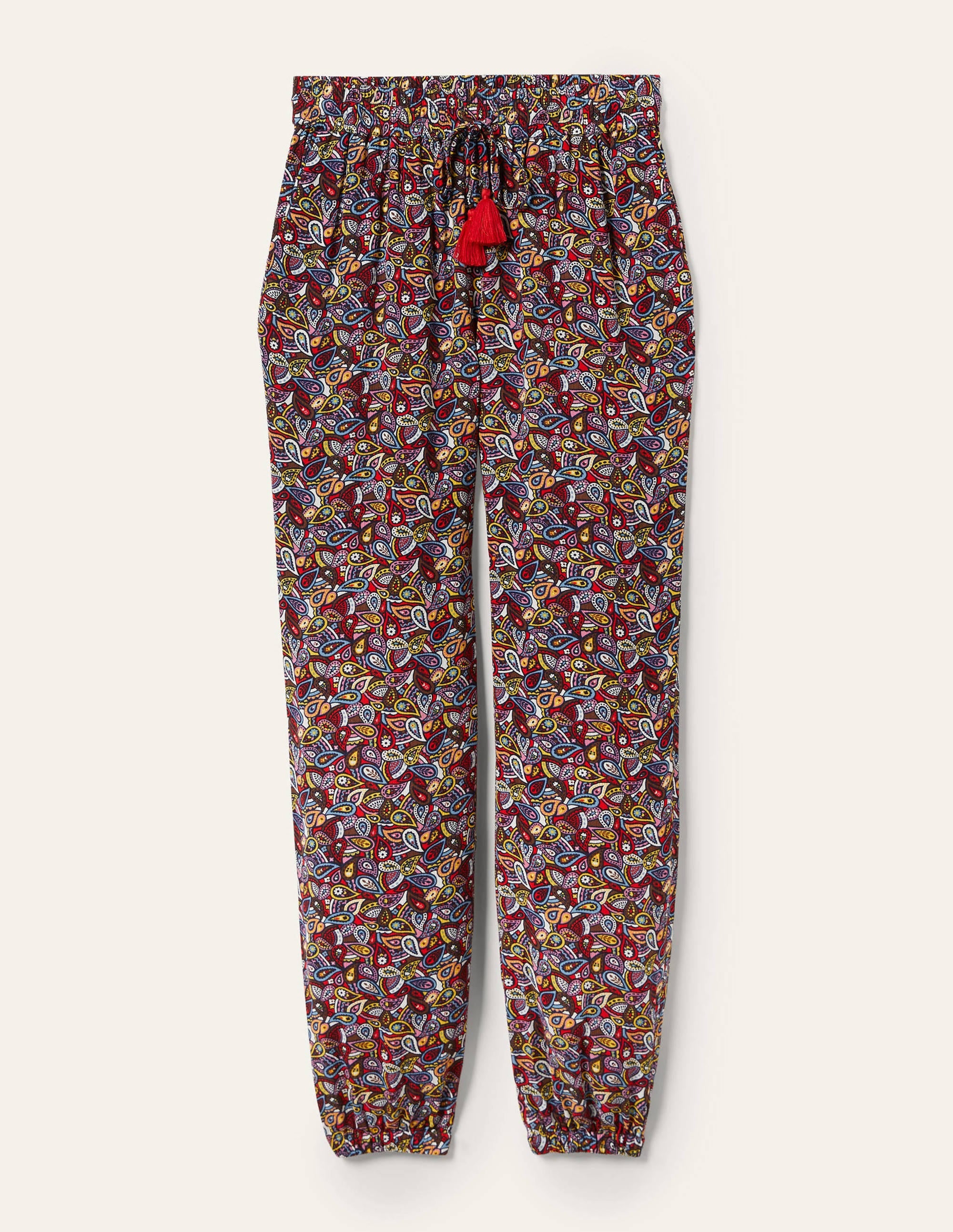 Schmal zulaufende Crinkle-Hose-Französisches Navy, Paisleymuster - Image 5