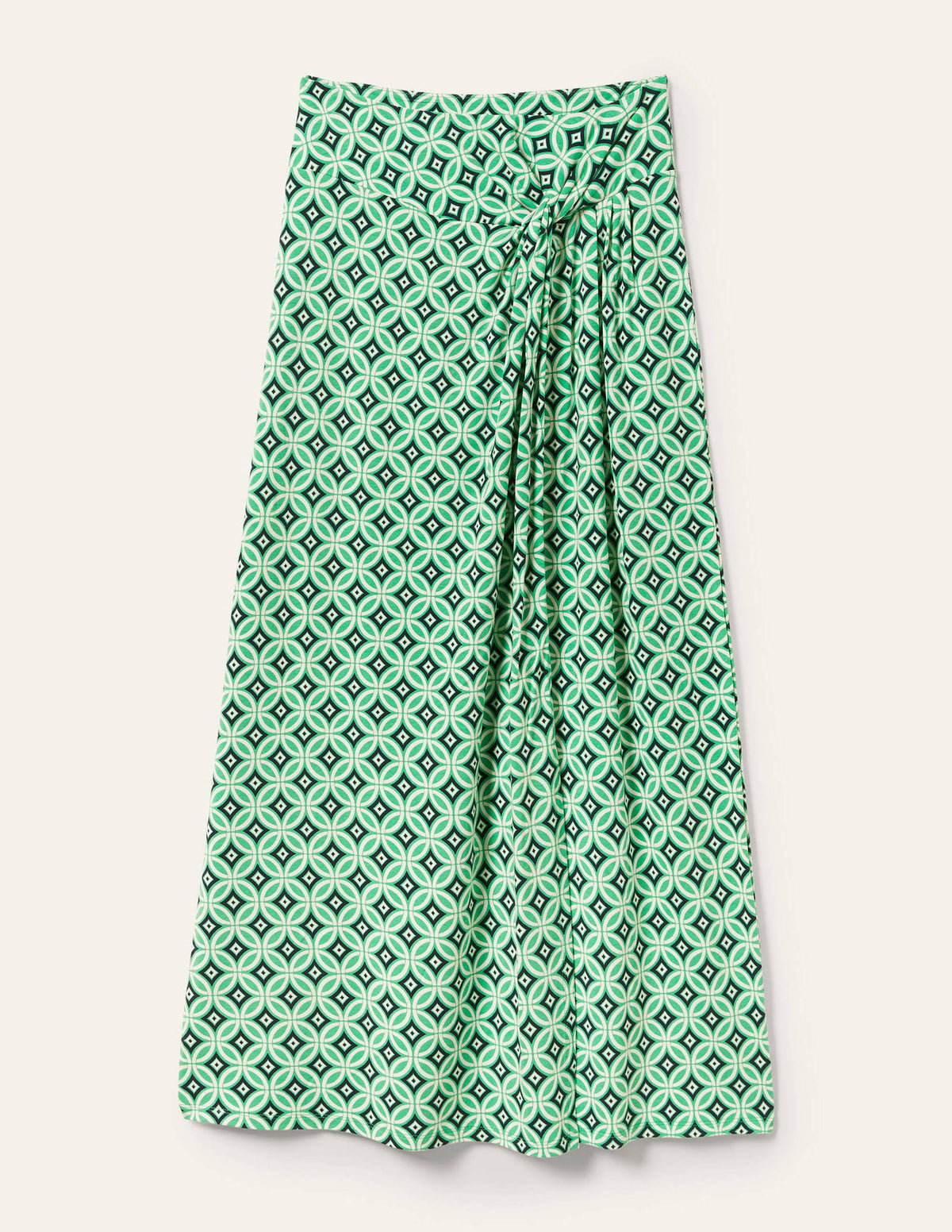 Knot Waist Jersey Midi Skirt-Green Lagoon, Diamond Trance - Image 5