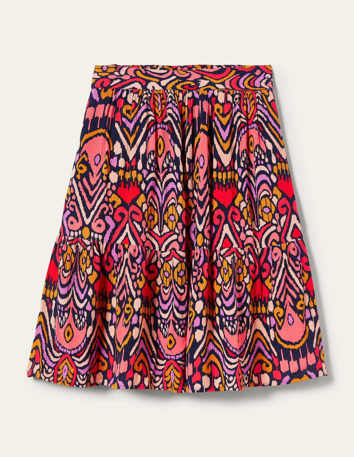 Grace Crinkle Mini Skirt-French Navy, Ikat Charm - Image 6