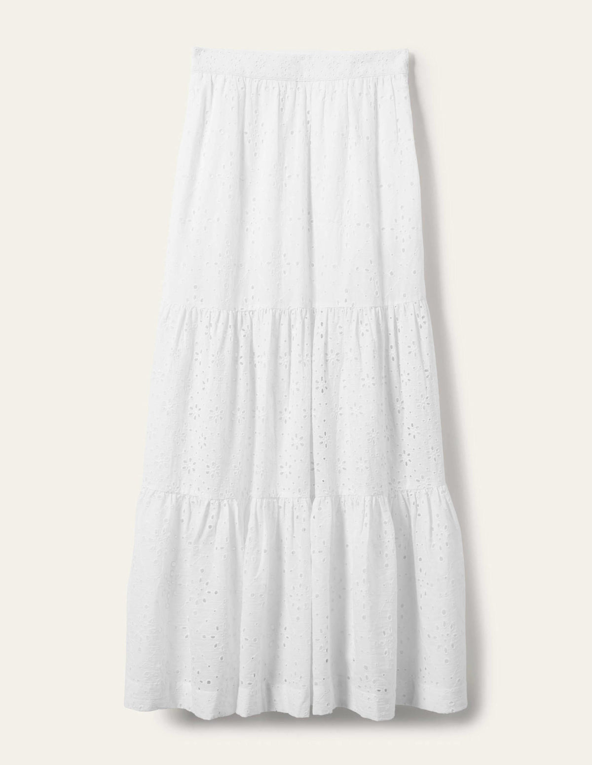 Jupe longue Hazel en broderie anglaise-Blanc, broderie anglaise - Image 8