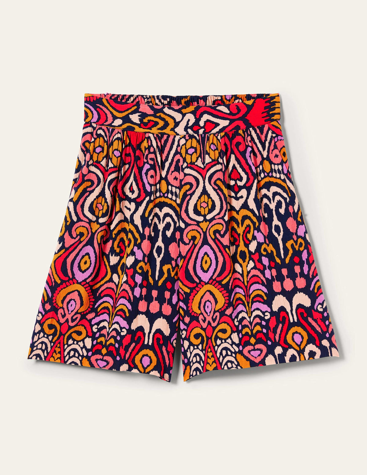 Short Grace plissé-Bleu marine foncé, motif Ikat Charm - Image 5
