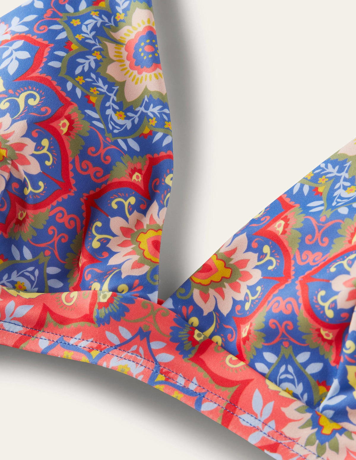 Haut de bikini col V Arezzo-Bleu marine foncé, motif Bloomsbury-5