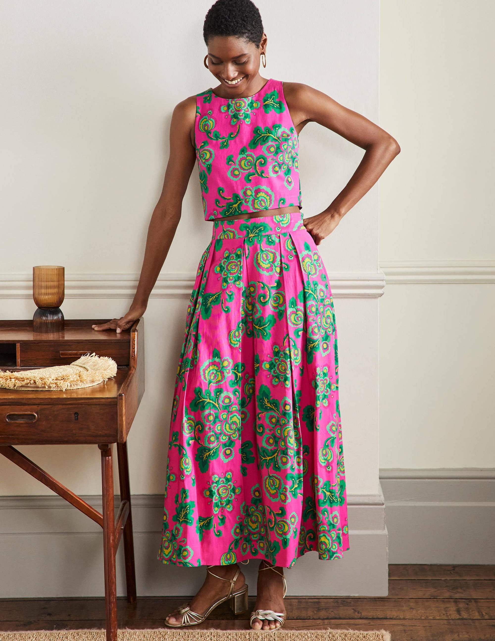 Scarlett Kurzes Oberteil-Pink, Wildblumen - Image 4