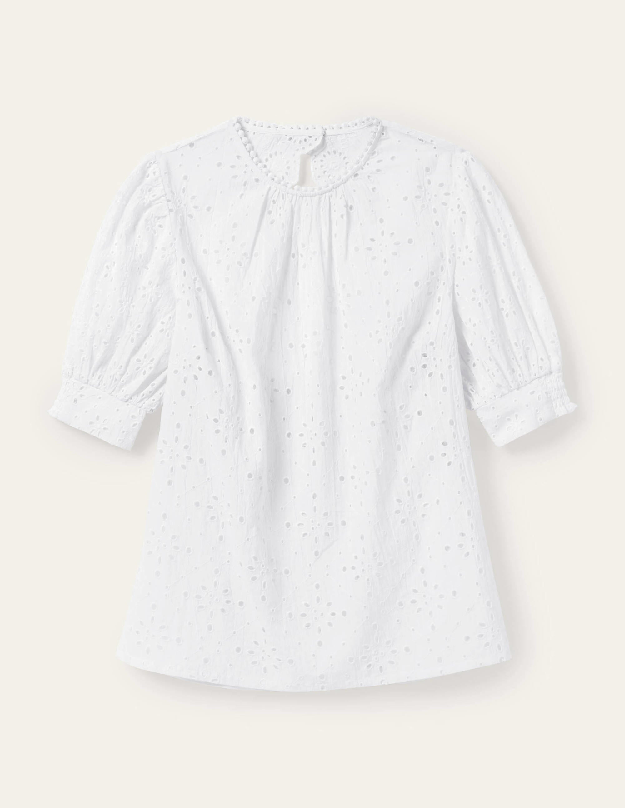 Top en broderie anglaise avec découpes-Blanc - Image 7