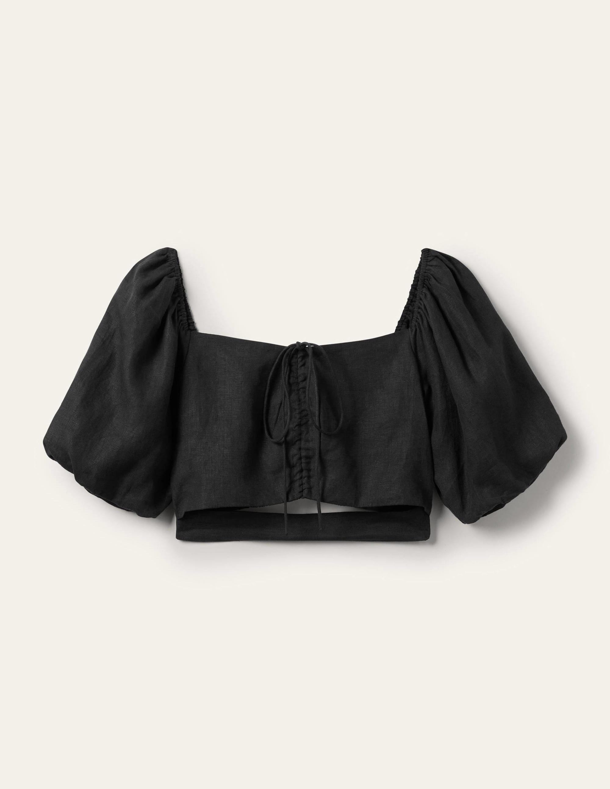 Kurz geschnittenes Neckholder-Oberteil mit Cut-out-Schwarz - Image 11