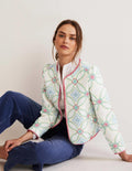 Veste matelassée brodée-Ivoire, matelassage multi