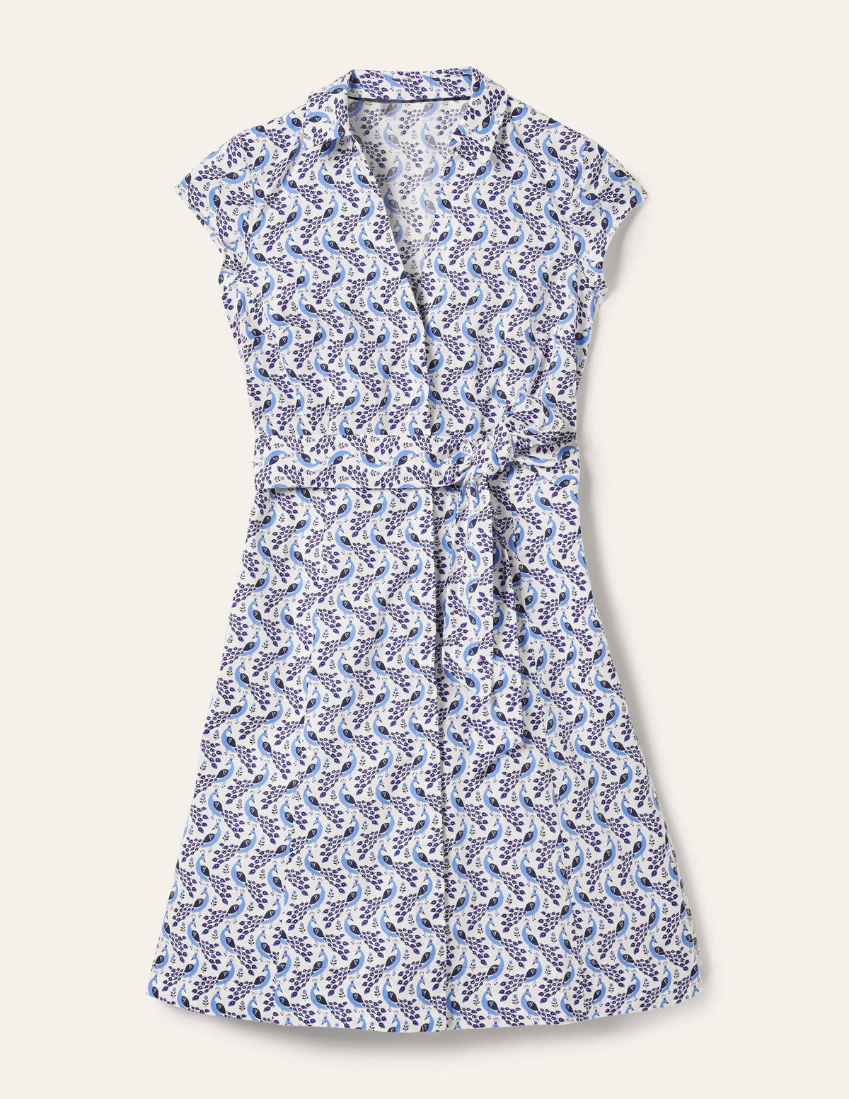 Short Sleeve Shirt Dress-Hyacinth, Paradise Peacock - Image 5
