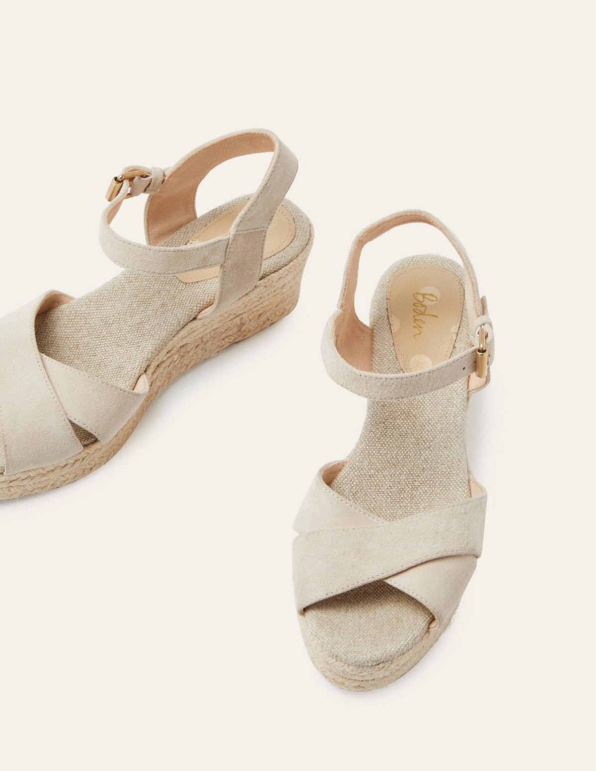 Compensées Jasmine façon espadrilles-Avoine-1