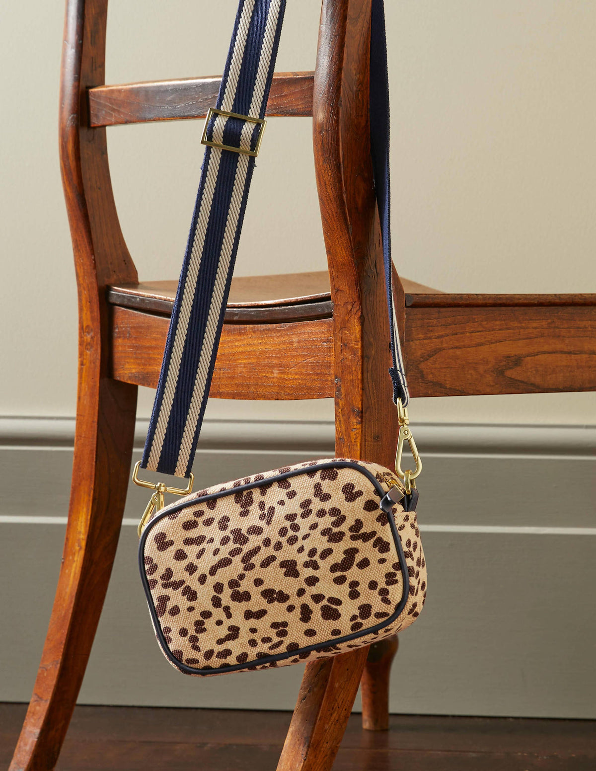 Canvas Crossbody Bag-Natural Leopard - Image 1