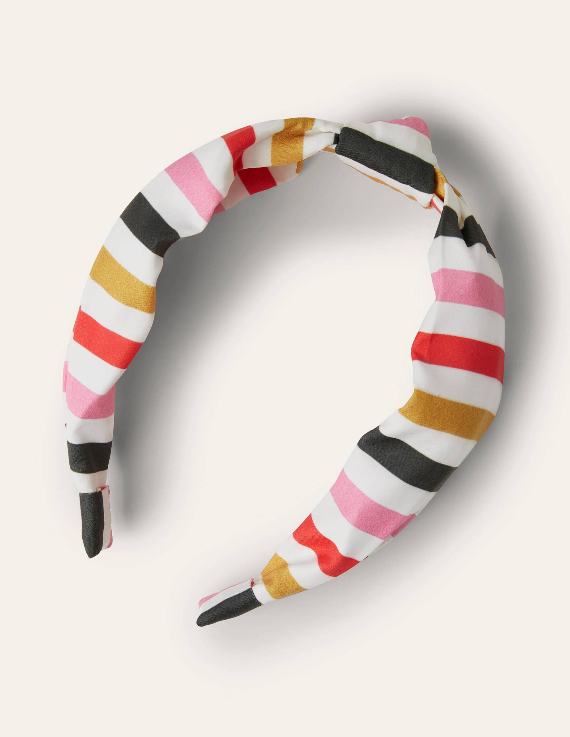 Haarband mit Knoten-Kirschblütenrosa/Kräftiges Korallenrot, Gestreift - Image 1
