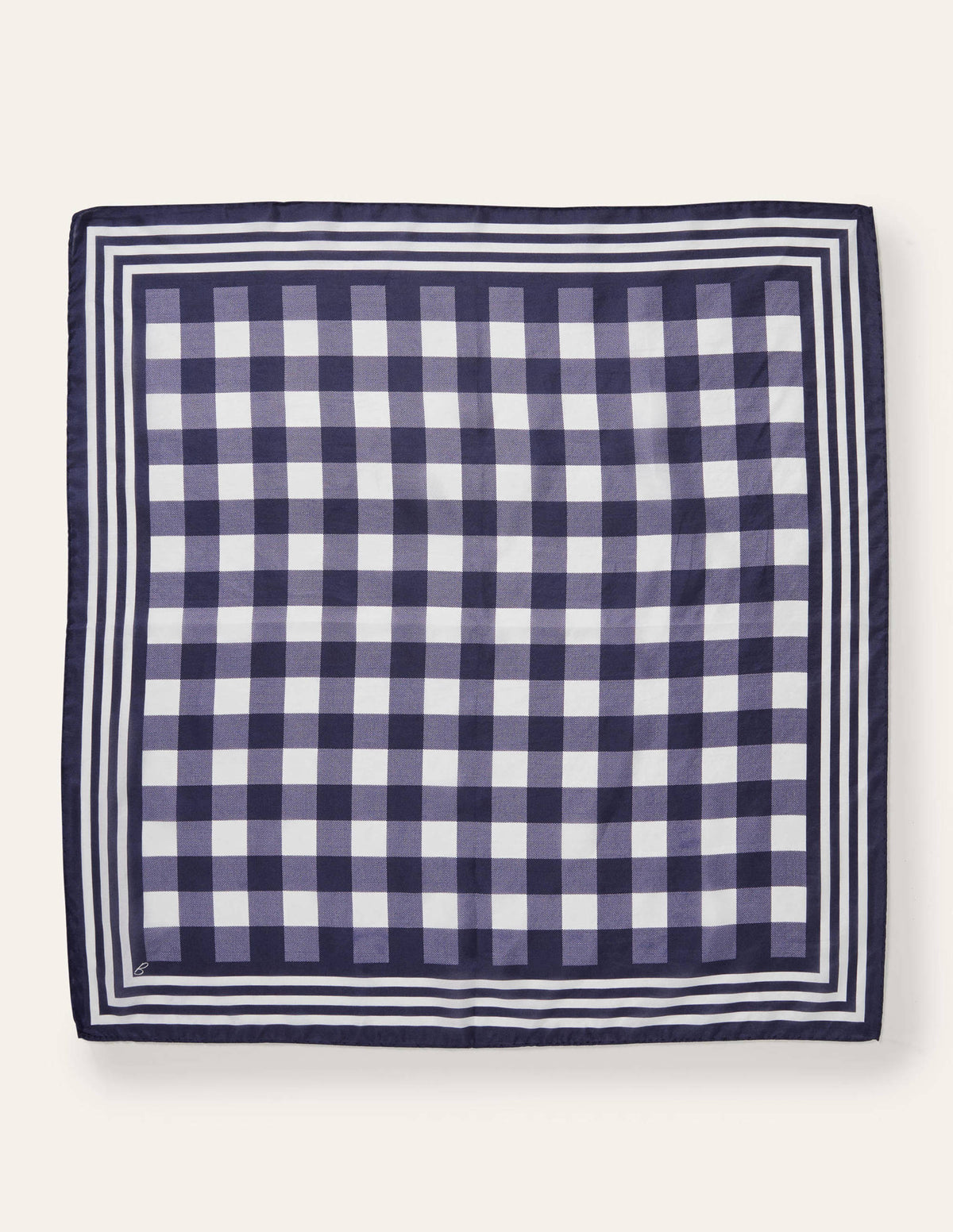 Seidenhalstuch-Navy, Vichykaros - Image 3