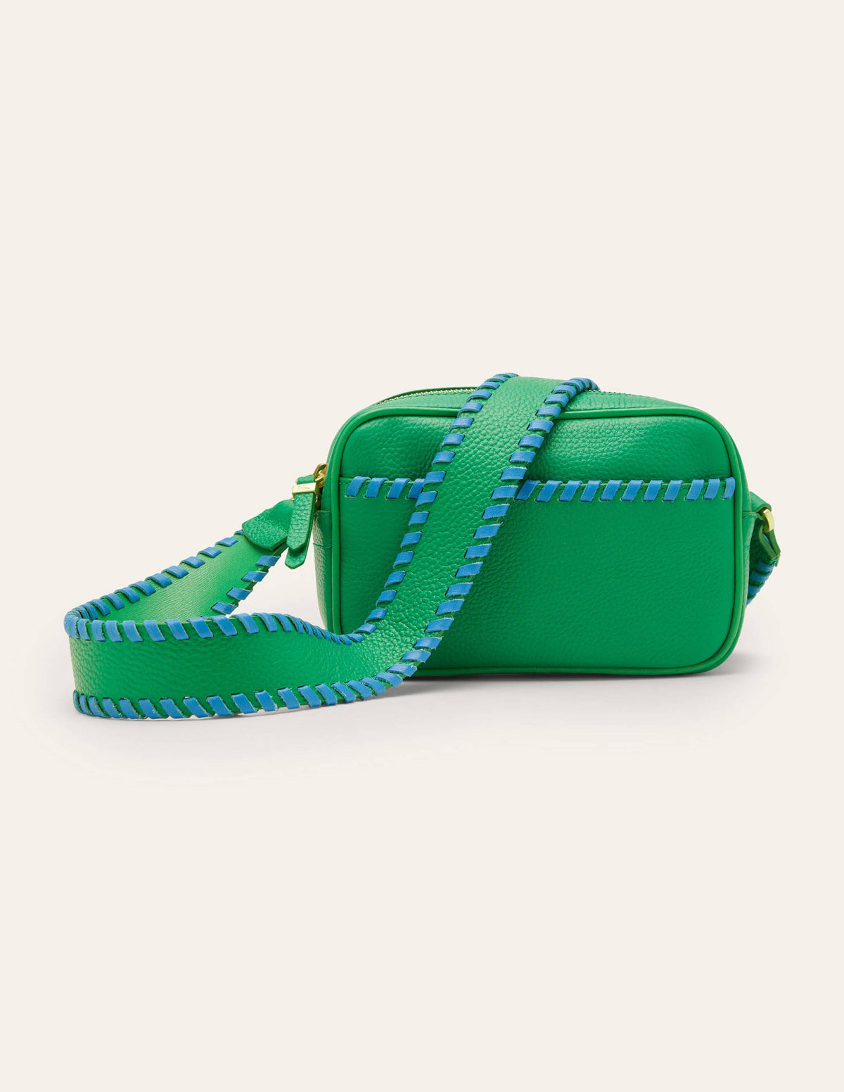 Umhängetasche mit Ziernähten-Irisches Grün/Mosaikblau - Image 1