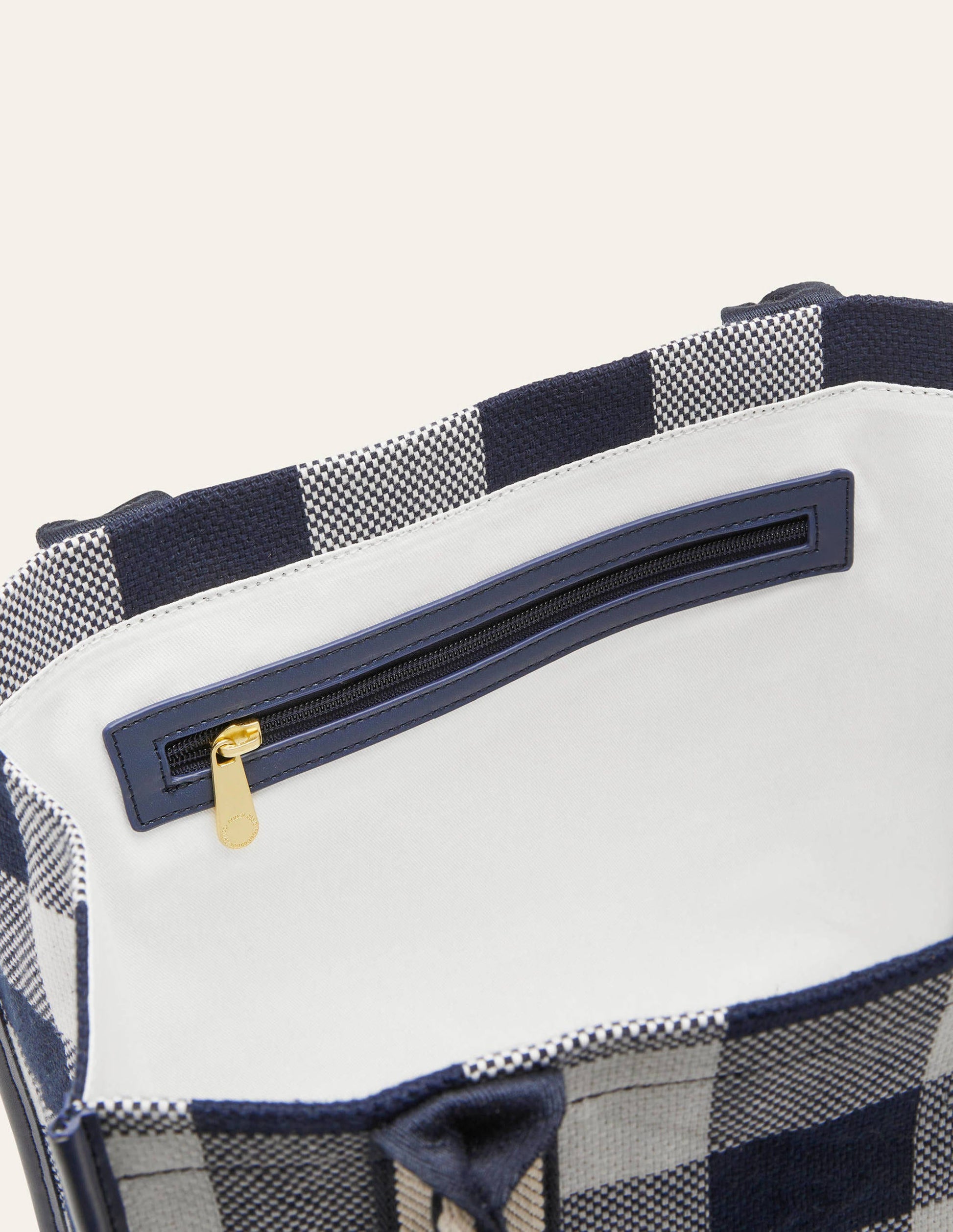 Tilda Canvas-Tragetasche-Meeresblau, Vichykaros-2