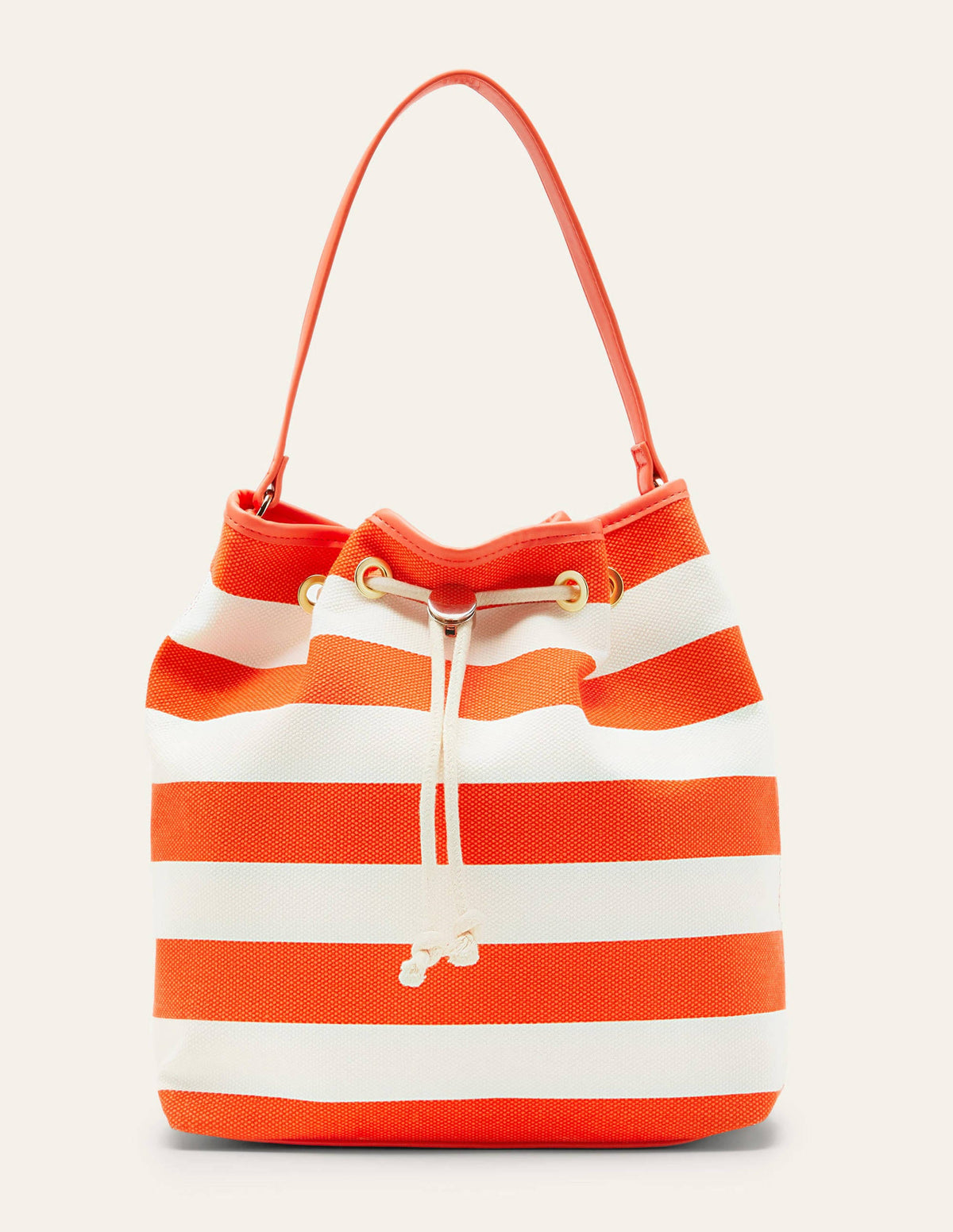 Sac seau en toile avec cordon de serrage-Rouge pétard/bleu littoral - Image 2
