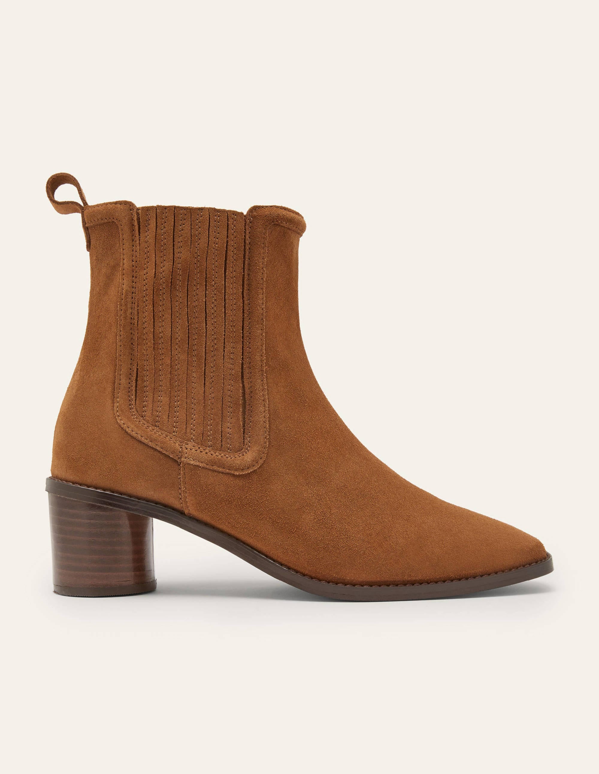 Chelsea-Boots aus Veloursleder mit rundem Absatz-Tabakbraun - Image 2