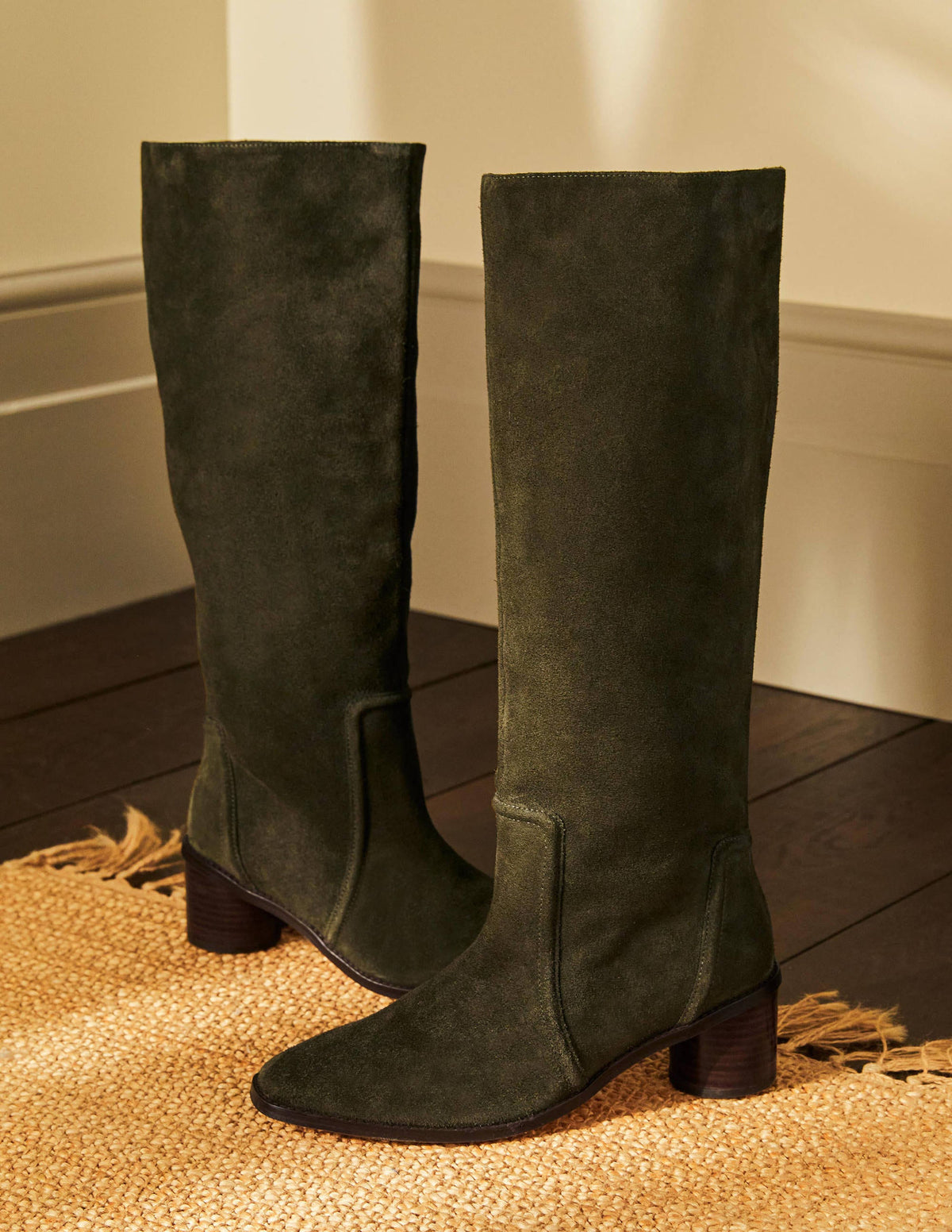 Suede Knee High Boots-Marsh - Image 1