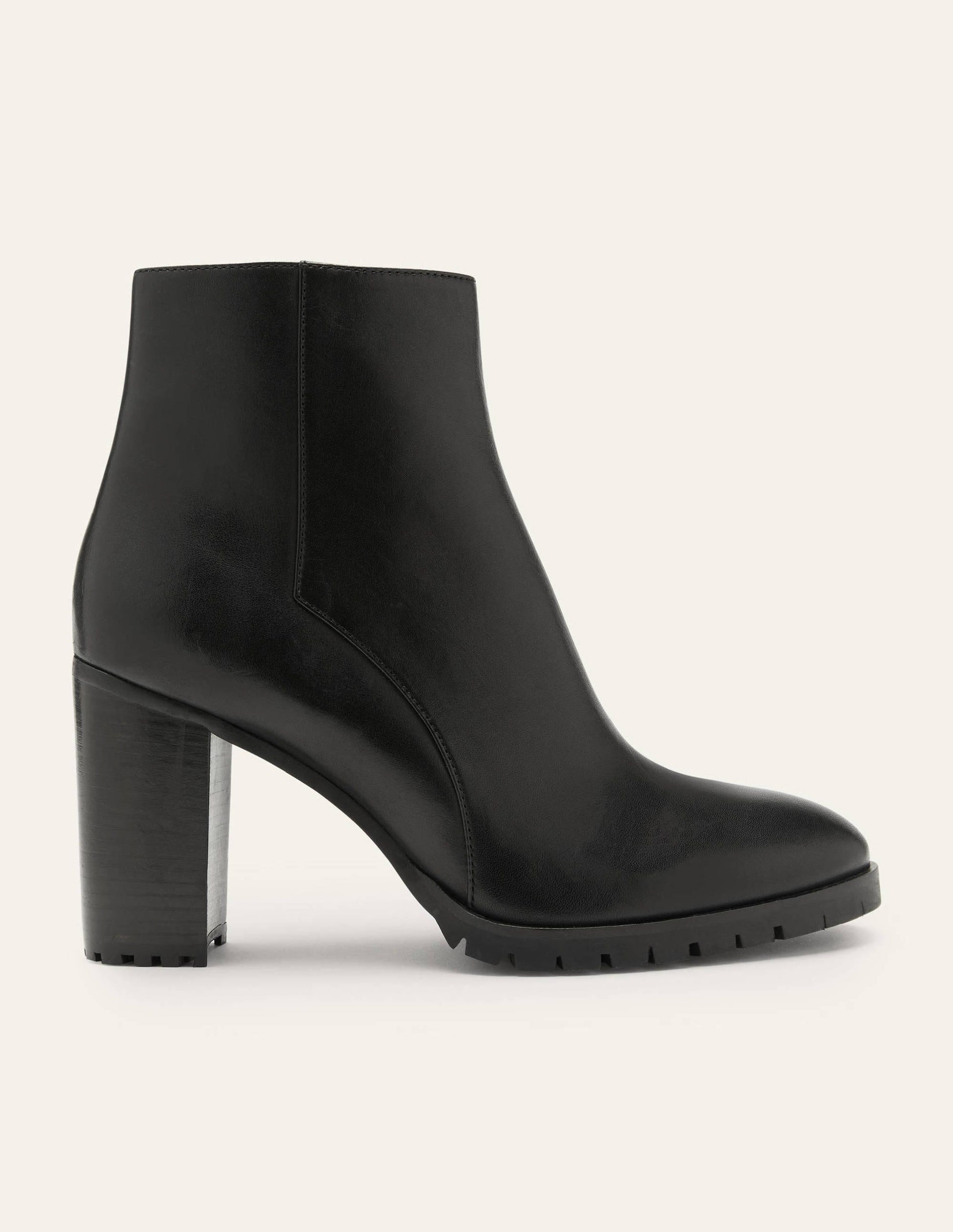 Bottines à talons en cuir-Noir-2