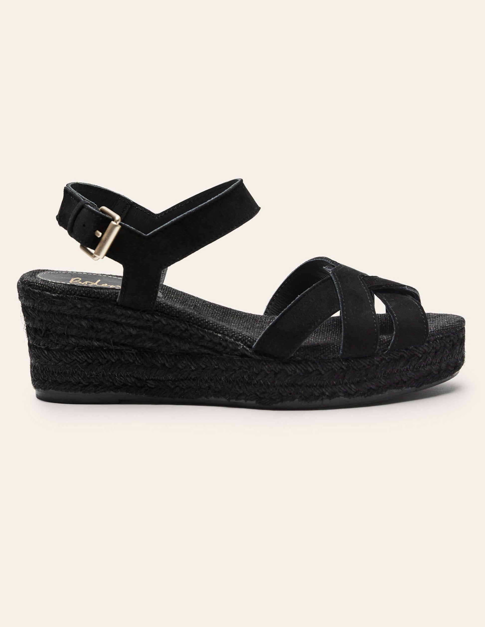 Geometrische Espadrilles mit Keilabsatz-Schwarz-2