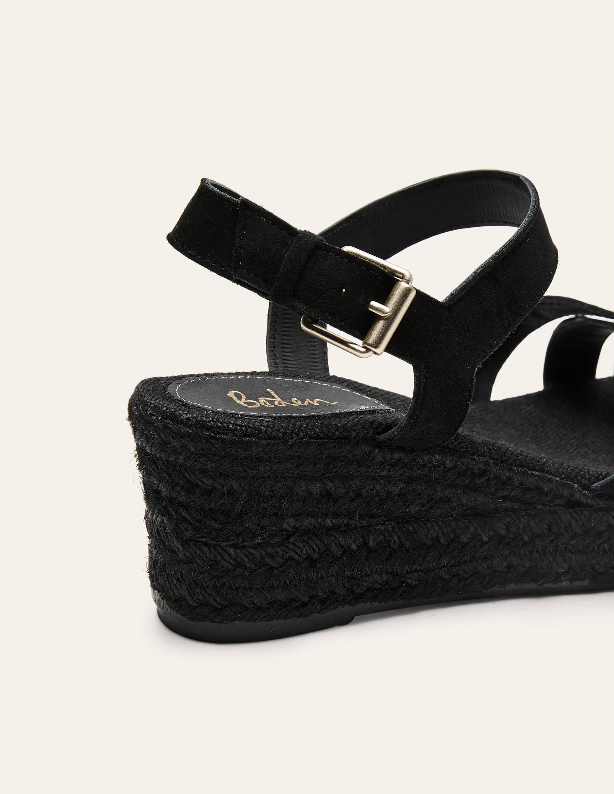 Geometrische Espadrilles mit Keilabsatz-Schwarz - Image 3