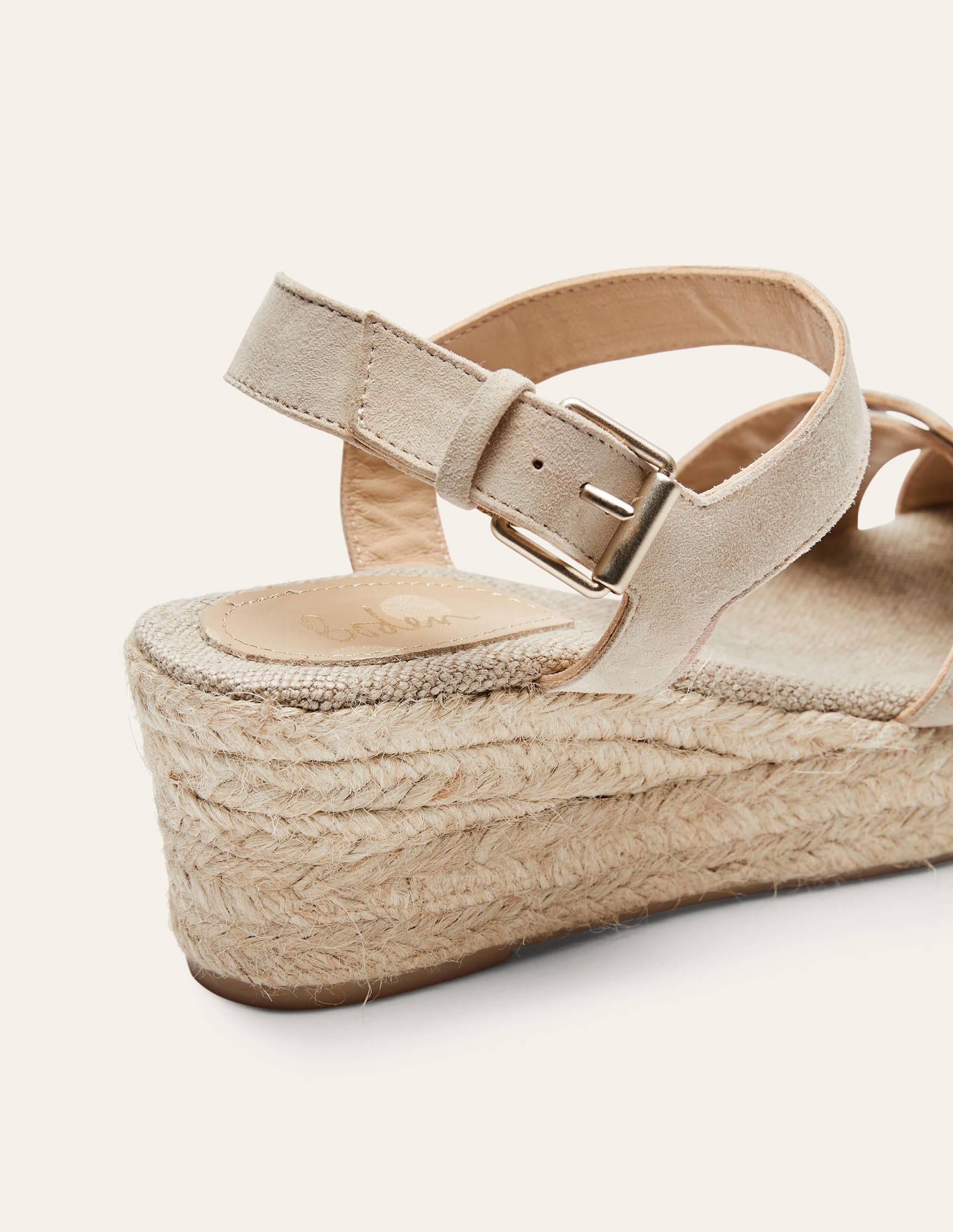 Geometrische Espadrilles mit Keilabsatz-Hellbeige - Image 3