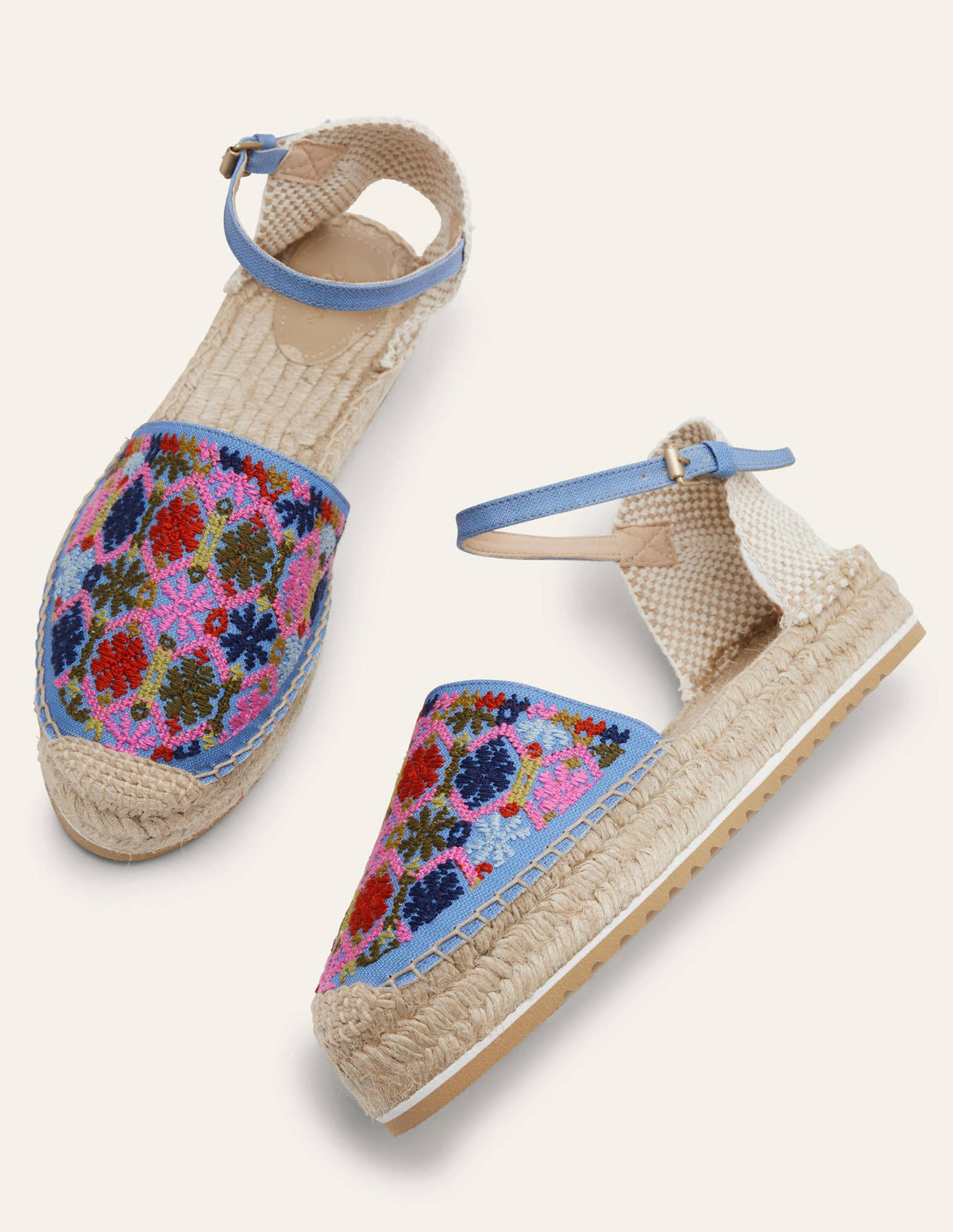Plateau-Espadrilles-Faux-Uni, Stickerei - Image 3