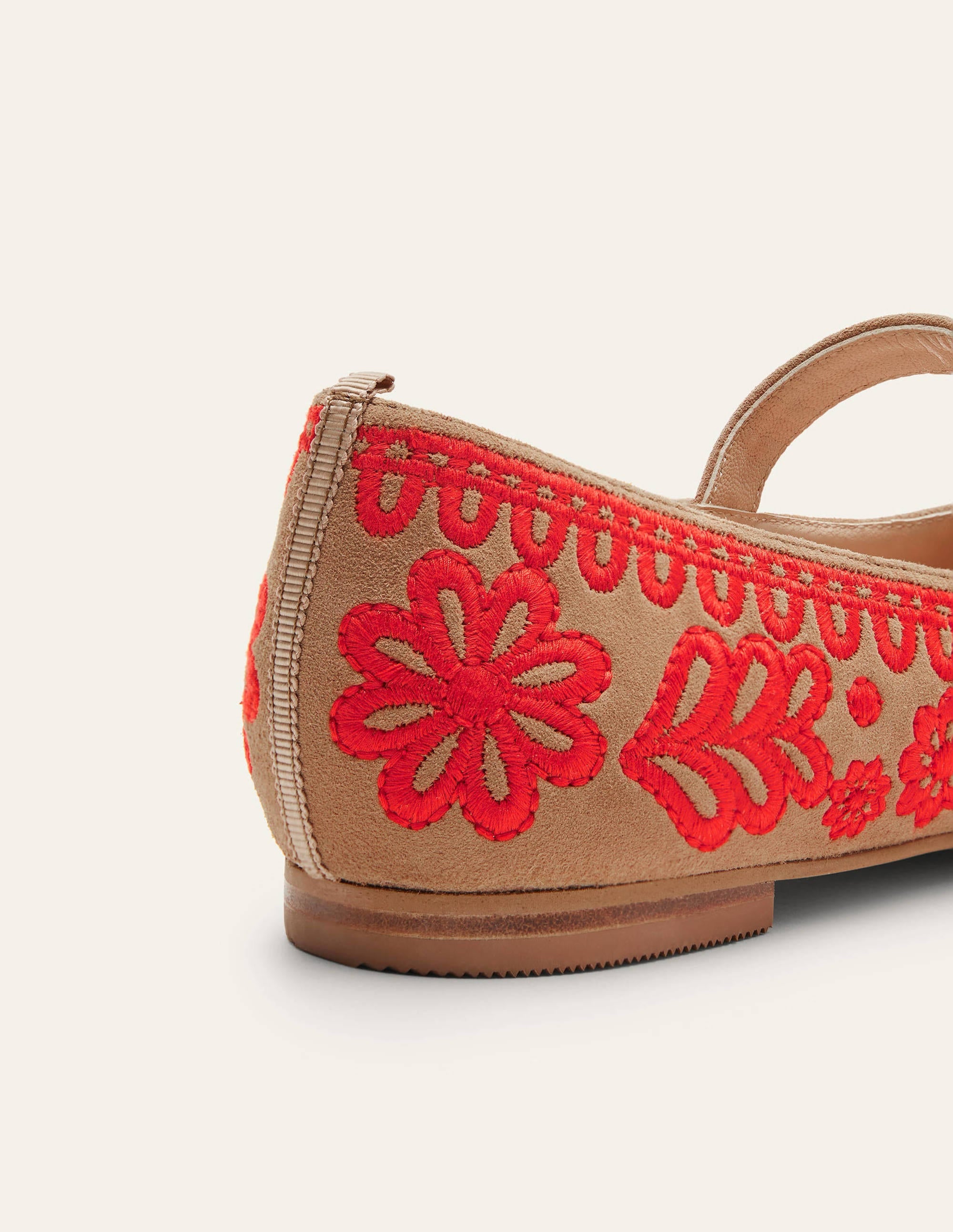 Pointed Toe Mary Jane Shoes-Acorn/Embroidery - Image 4