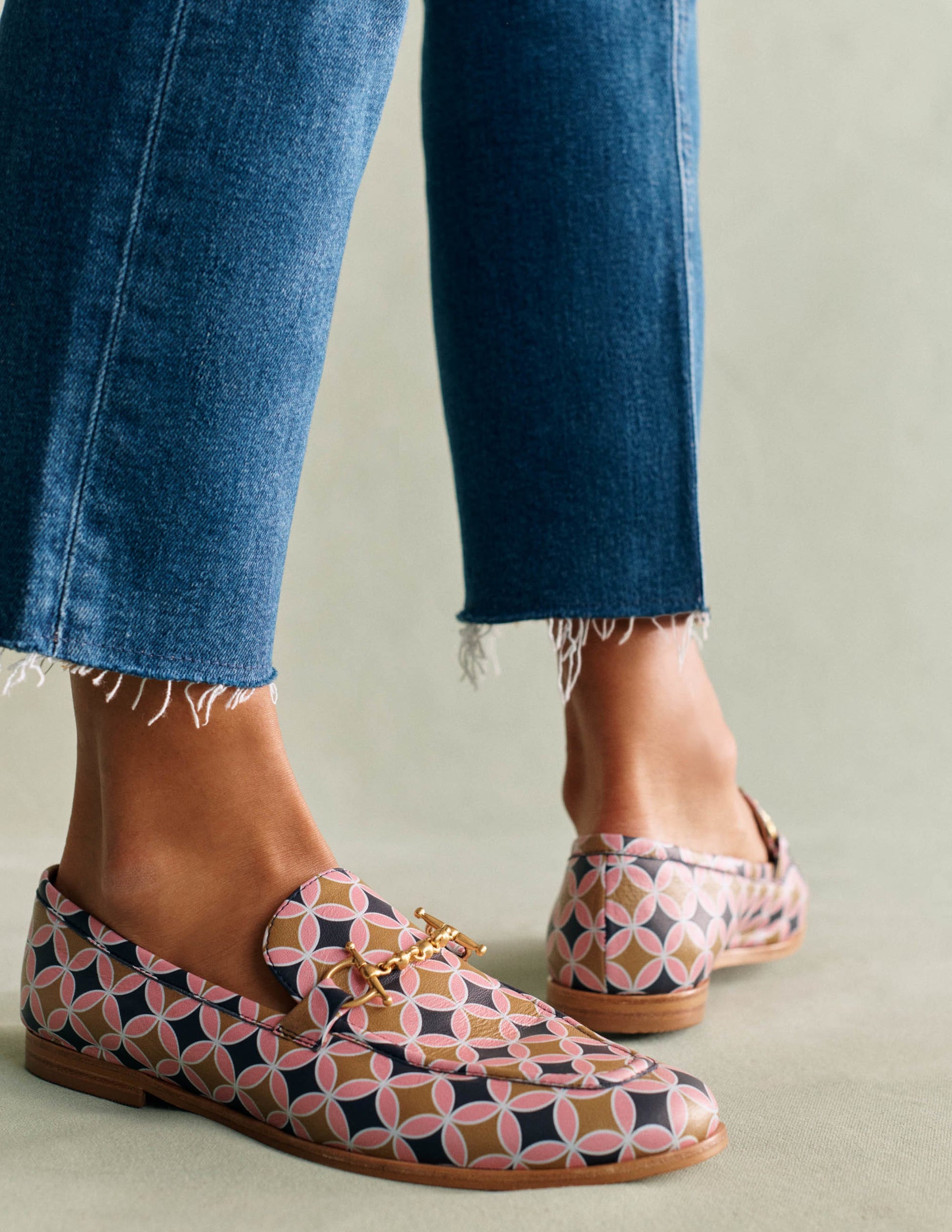 Loafer aus Leder mit Trensen-Kamelbraun, Spiro-Muster-4