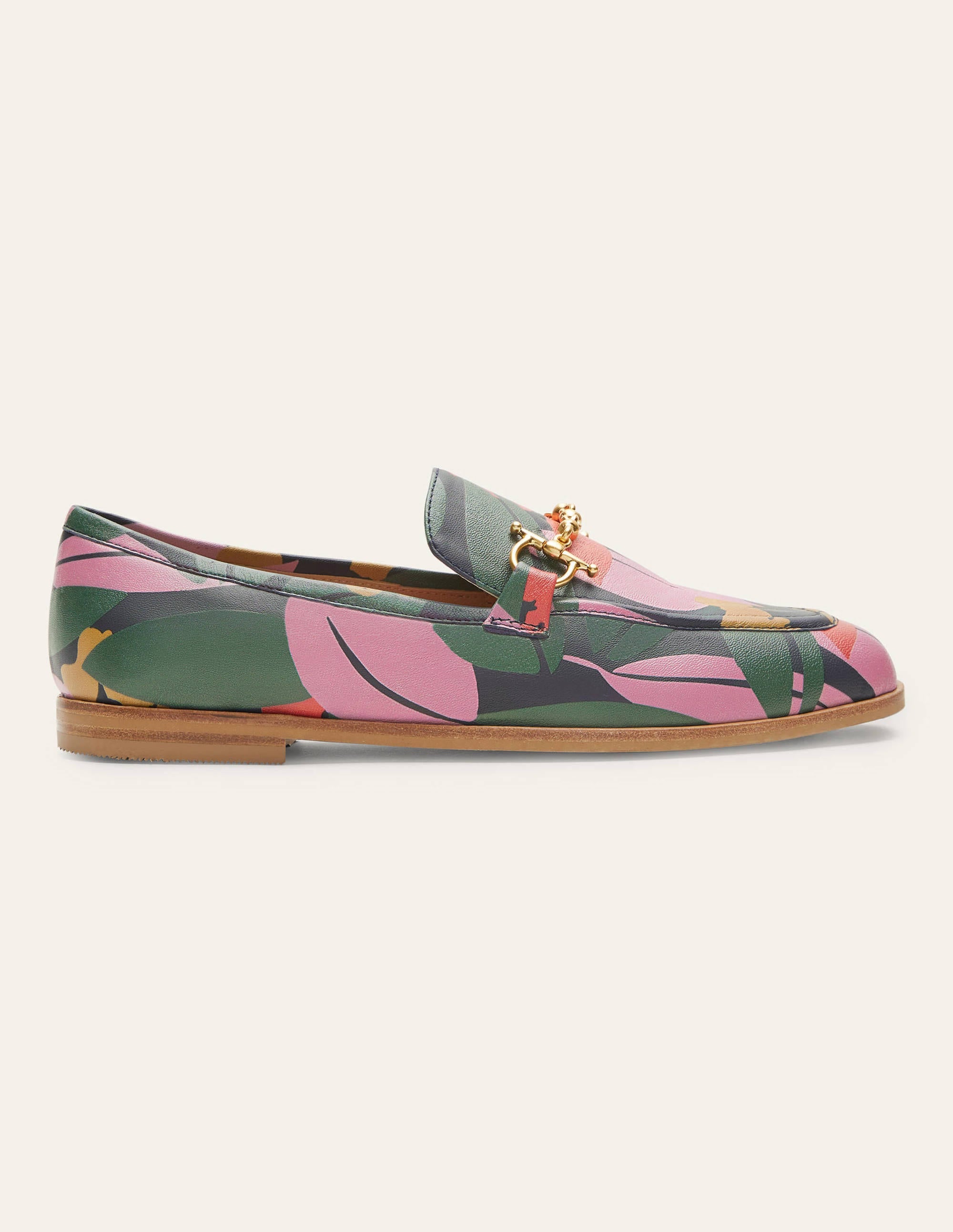 Loafer aus Leder mit Trensen-Navy, Abstrakte Blumen - Image 2