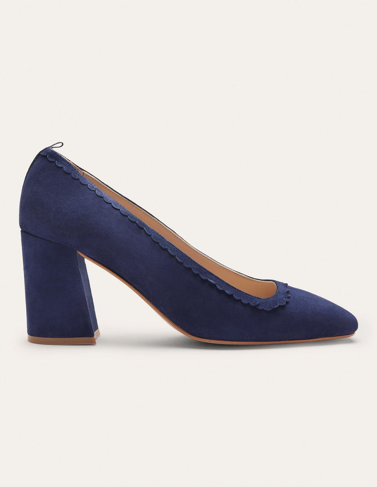 Escarpins festonnés-Bleu marine-3