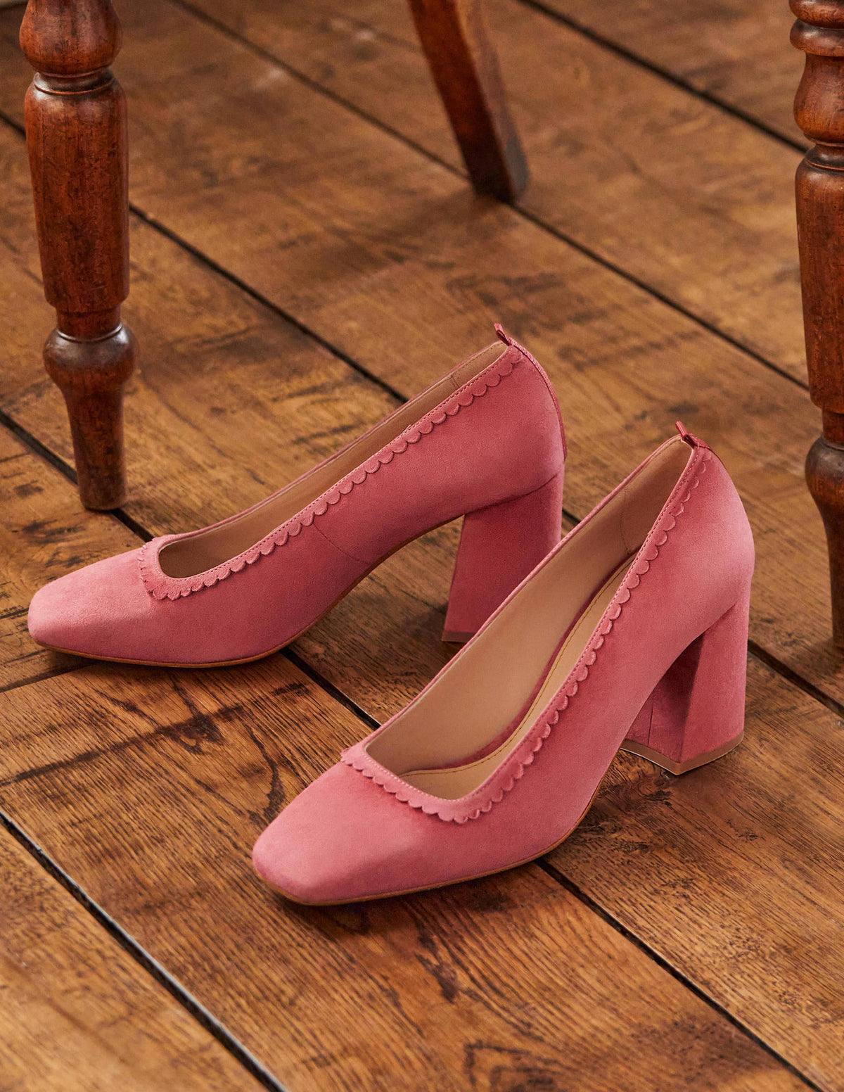 Pumps mit Muscheldetail-Blümchenrosa-1