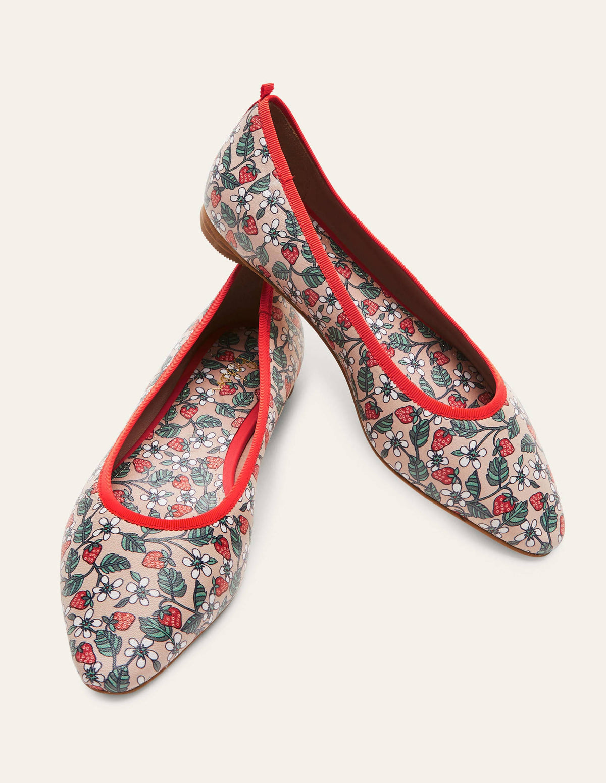 Ballerinas mit mandelförmiger Zehenpartie-Naturweiß, Beerenblüten - Image 3