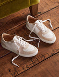 Baskets à lacets en cuir-Écru