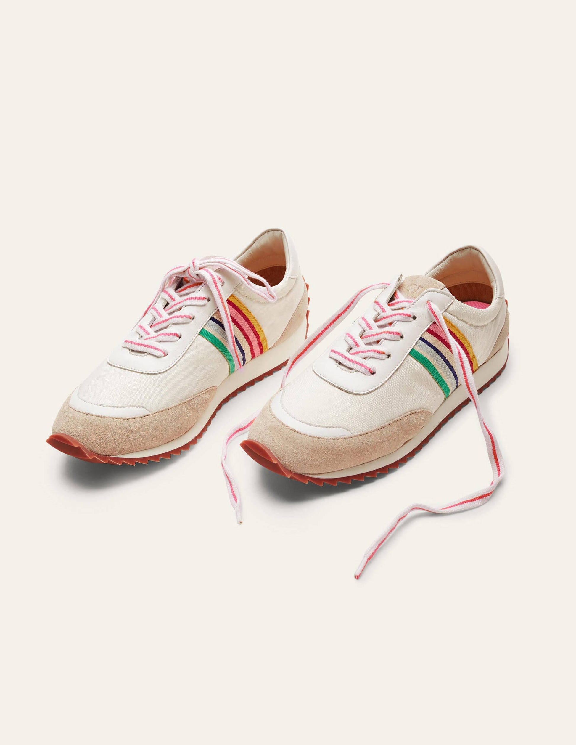 Gestreifte Laufschuhe-Weiß/Bunt, Gestreift-3