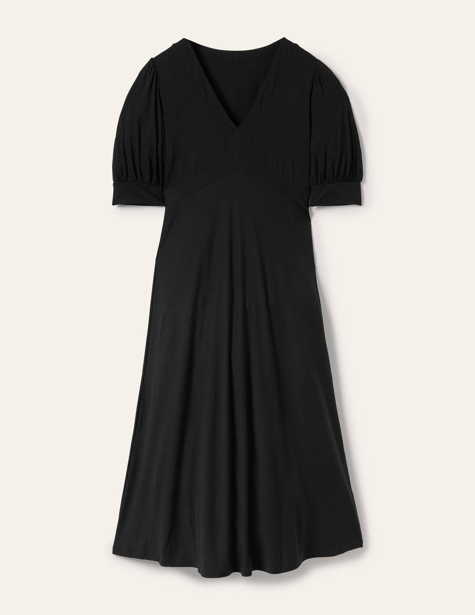 Robe midi Eva en jersey-Noir-5