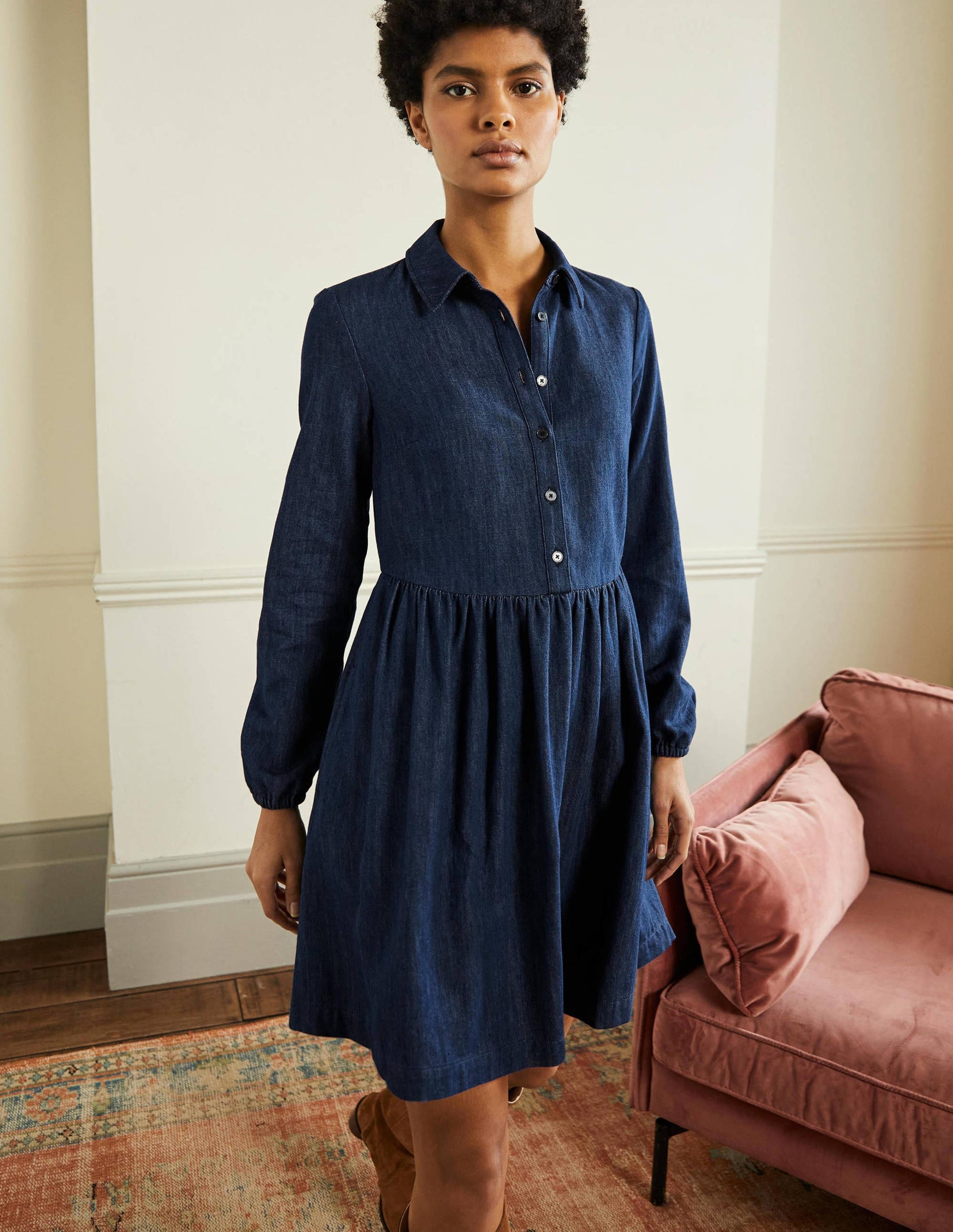 Mini robe-chemise en jean-Denim-1