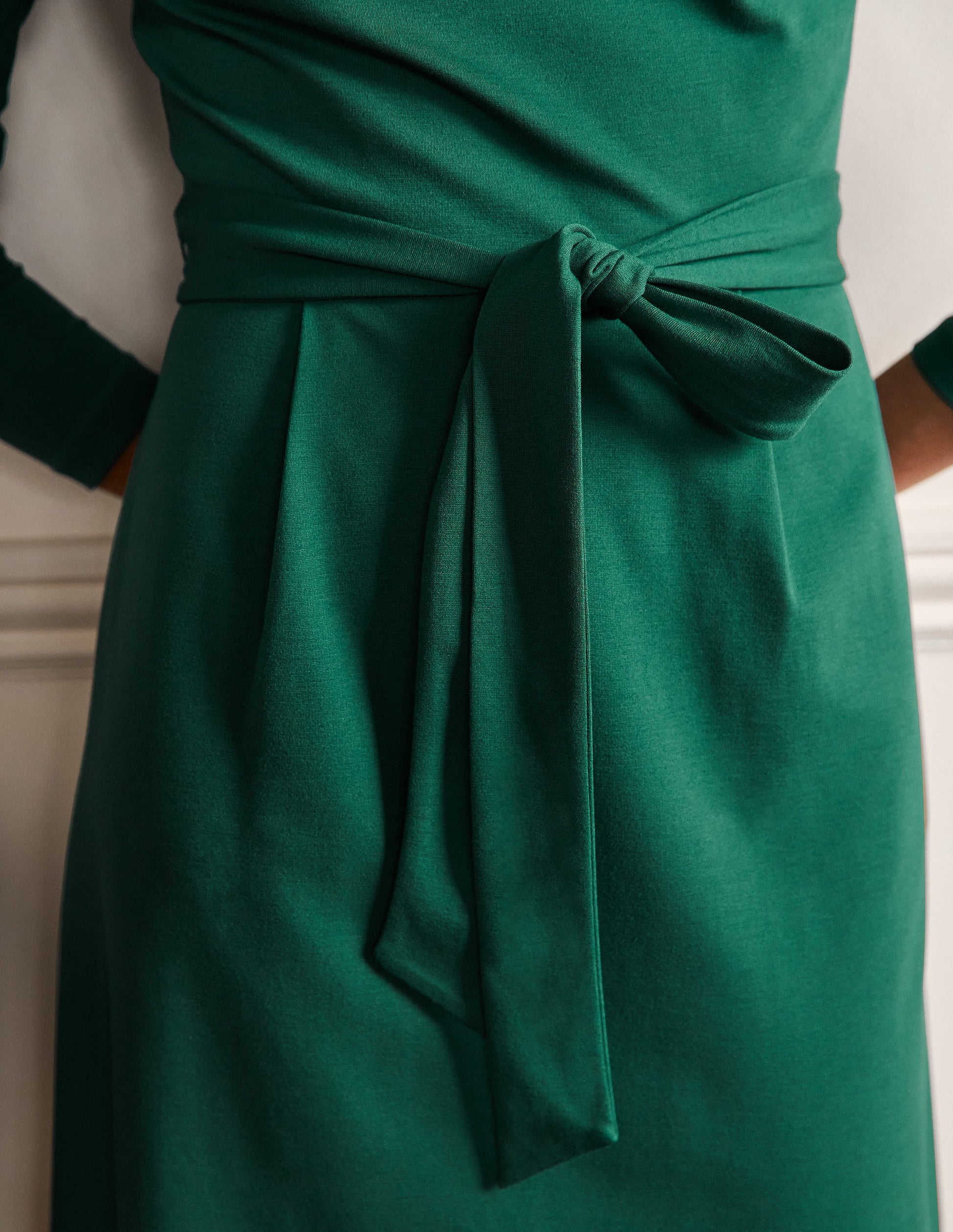 Robe en jersey à manches bouffantes-Vert forêt profond-2