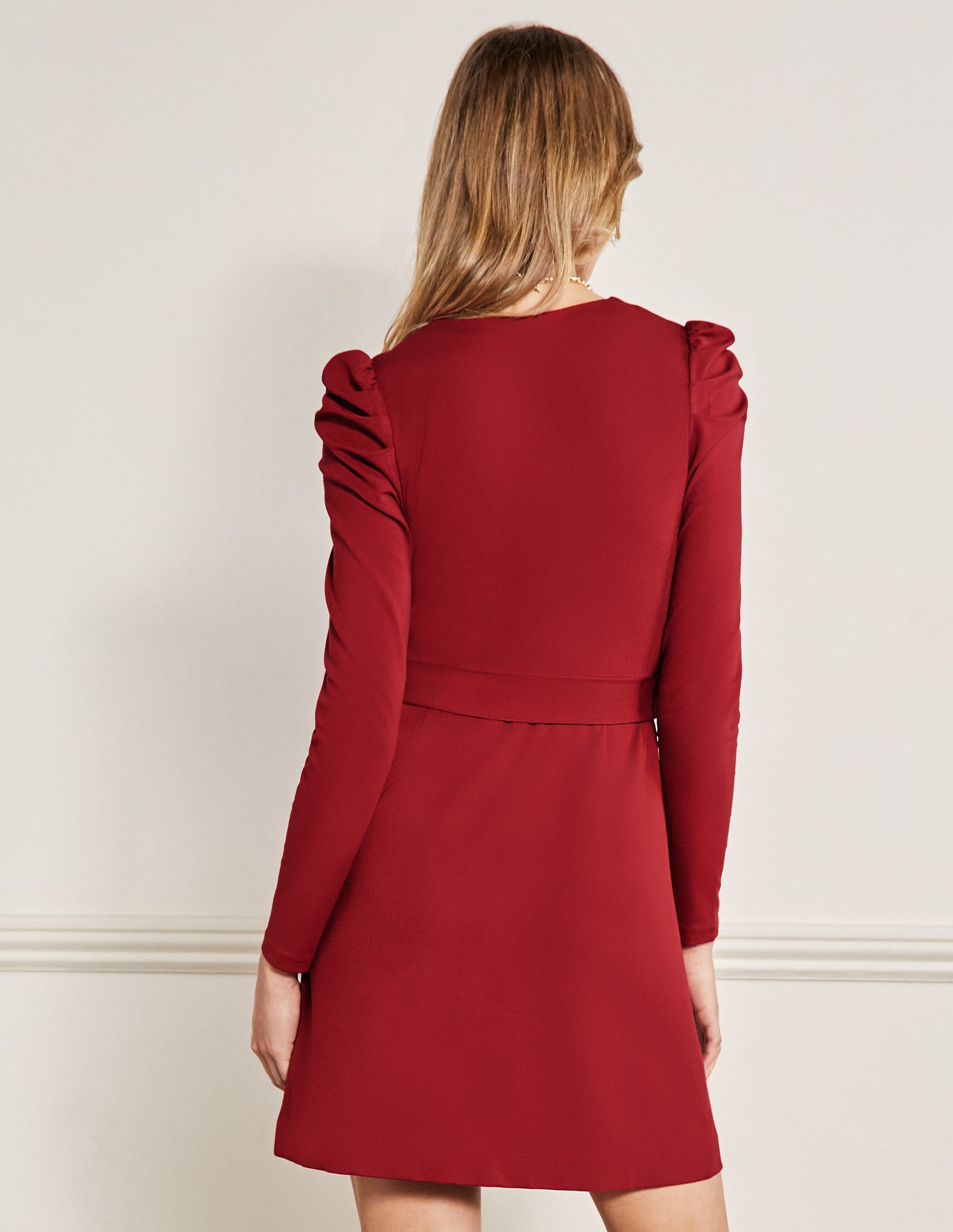Robe en jersey à manches bouffantes-Baie hivernale - Image 3