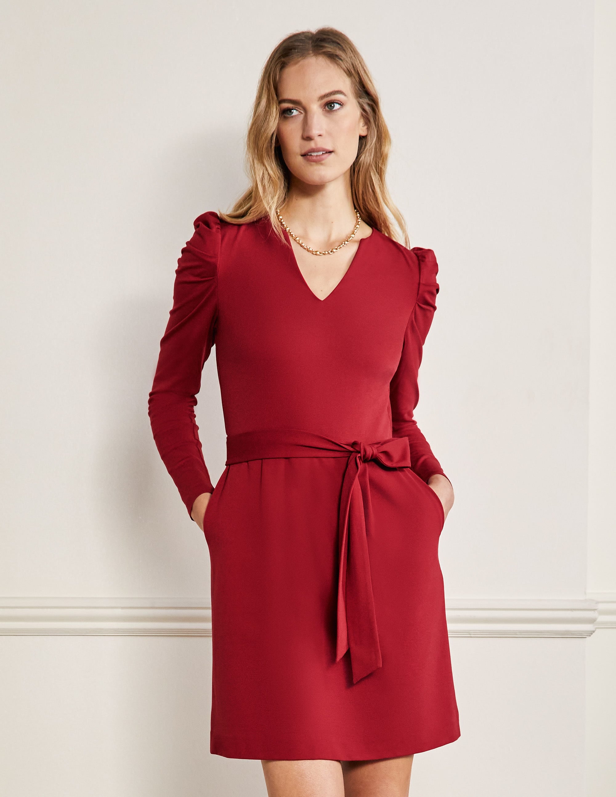 Robe en jersey à manches bouffantes-Baie hivernale - Image 4