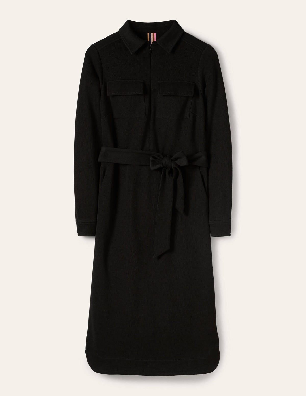 Midi-Hemdblusenkleid aus Ponte-Roma-Jersey-Schwarz - Image 5
